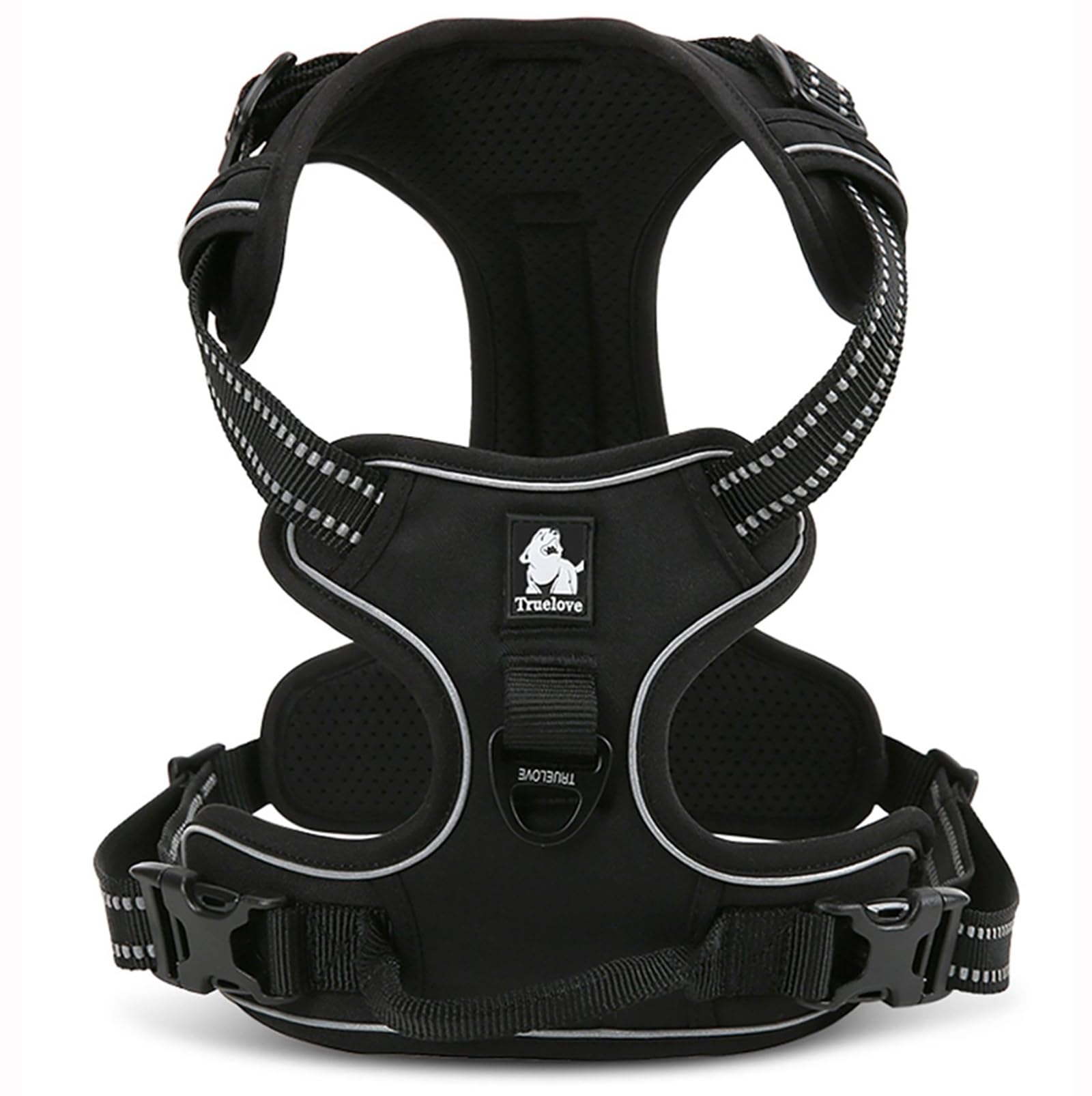 True Love Truelove Adjustable No-Pull Dog Harness Reflective Pup Vest Harnesses Comfortable Control Brilliant Colors Tlh5651(Black,L)