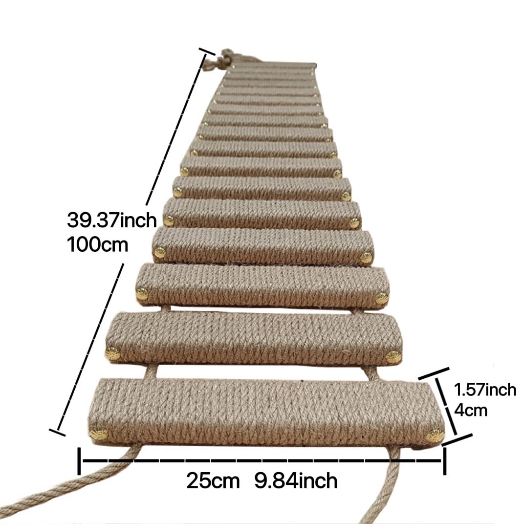Agricue Cat Bridge Cat Climbing Frame Bridge Use For Cat Cage Sisal Rope Cat Ladder Pet Furniture Cat Step Scratcher Post Kitten Toys Cat Tree Tower