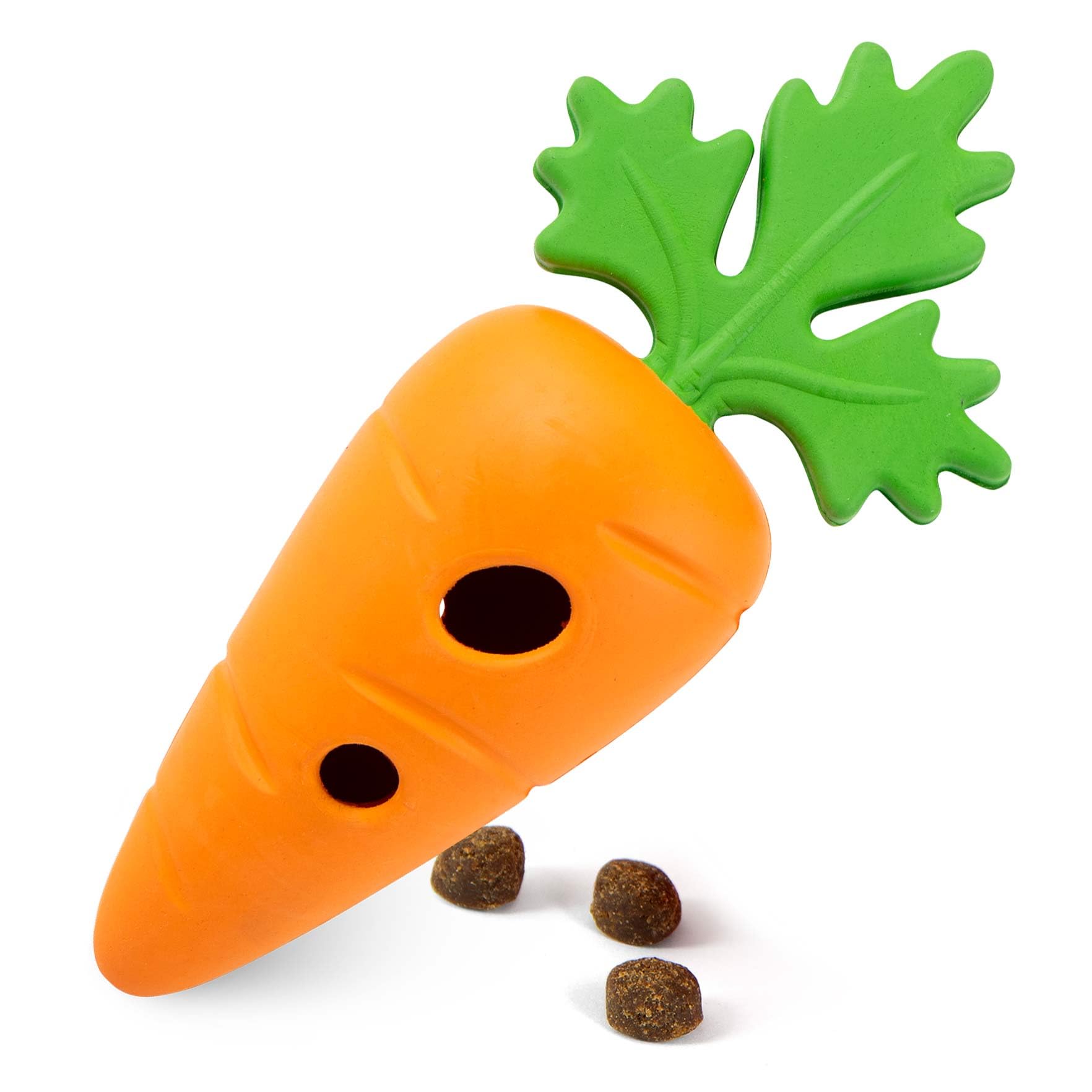 Jeffers Pet Natural Rubber Dog Chew Toy - Baby Carrot, Small - Treat Dispensing, Vanilla Scent, Durable, Non-Toxic, Dishwasher S