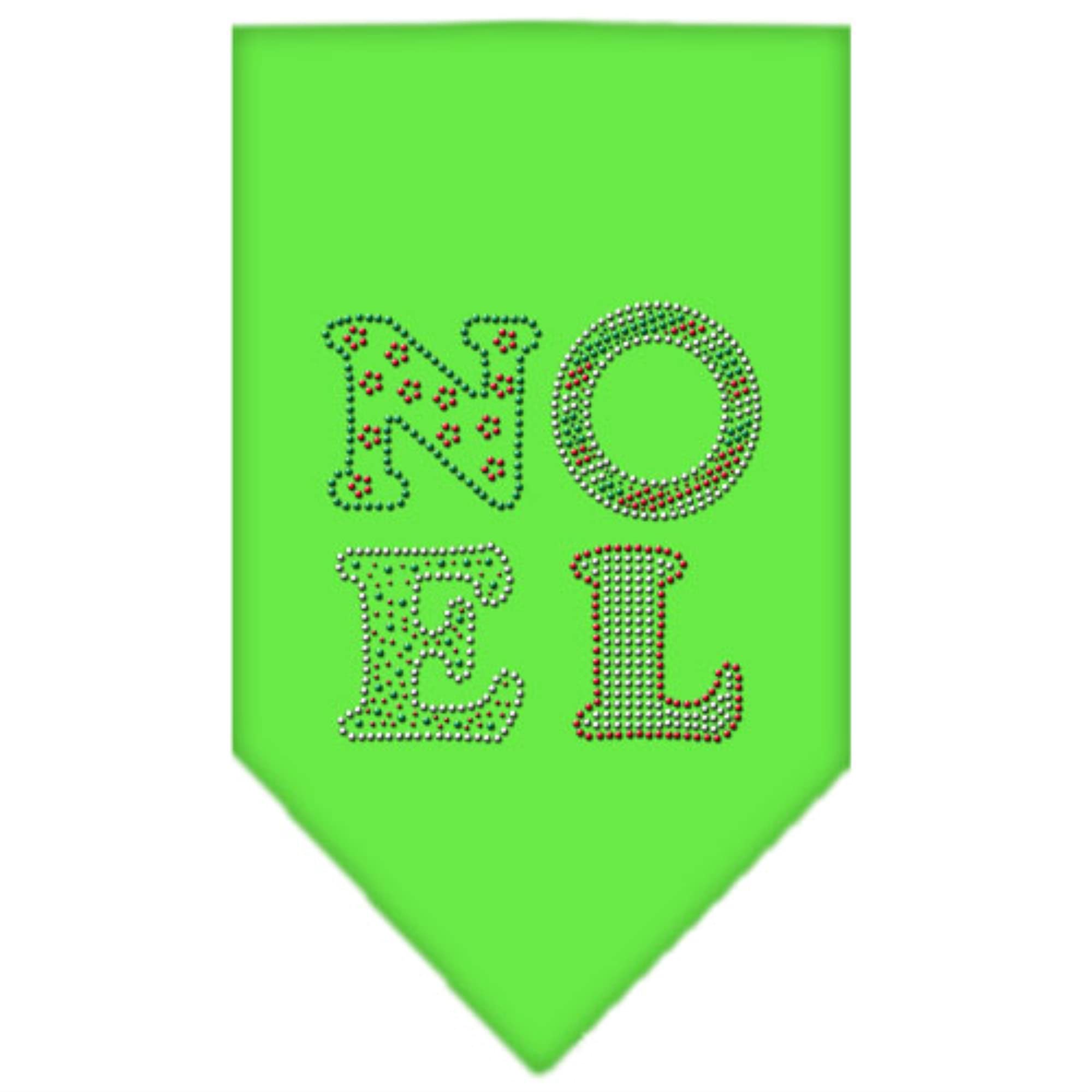 Mirage Pet Products 67-92 LGLG Noel Rhinestone Lime Green Print Bandana, Large