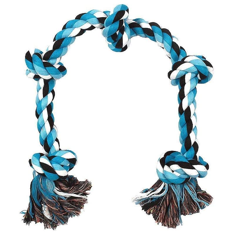 Psk Pet Mart Cotton Rope Dog Chew Toy Large With 5 Chew Knots  Extra Durable (Color May Vary)