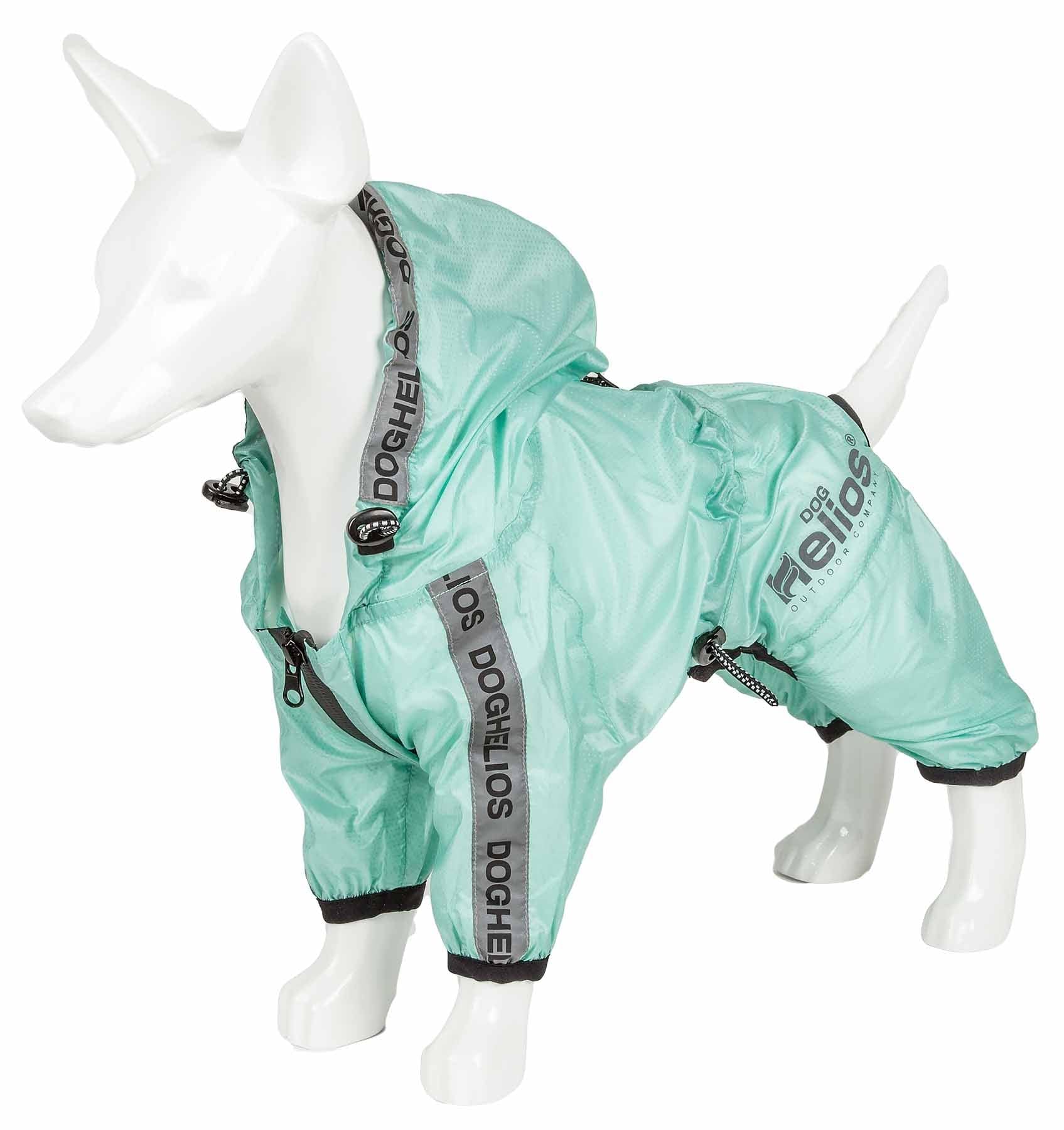 Dog Helios Torrential Shield Waterproof And Adjustable Full Body Dog Raincoat, Lg, Green