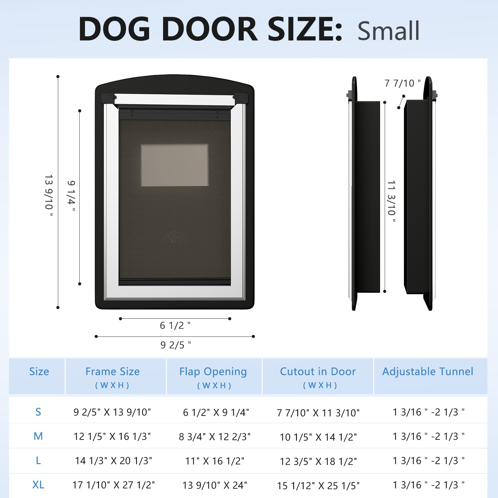 Sammak Pet Door For Door. Small Doggy Door And Cat Door With Steel Frame And Double Flaps, Easy To Install, Energy Efficient Dog