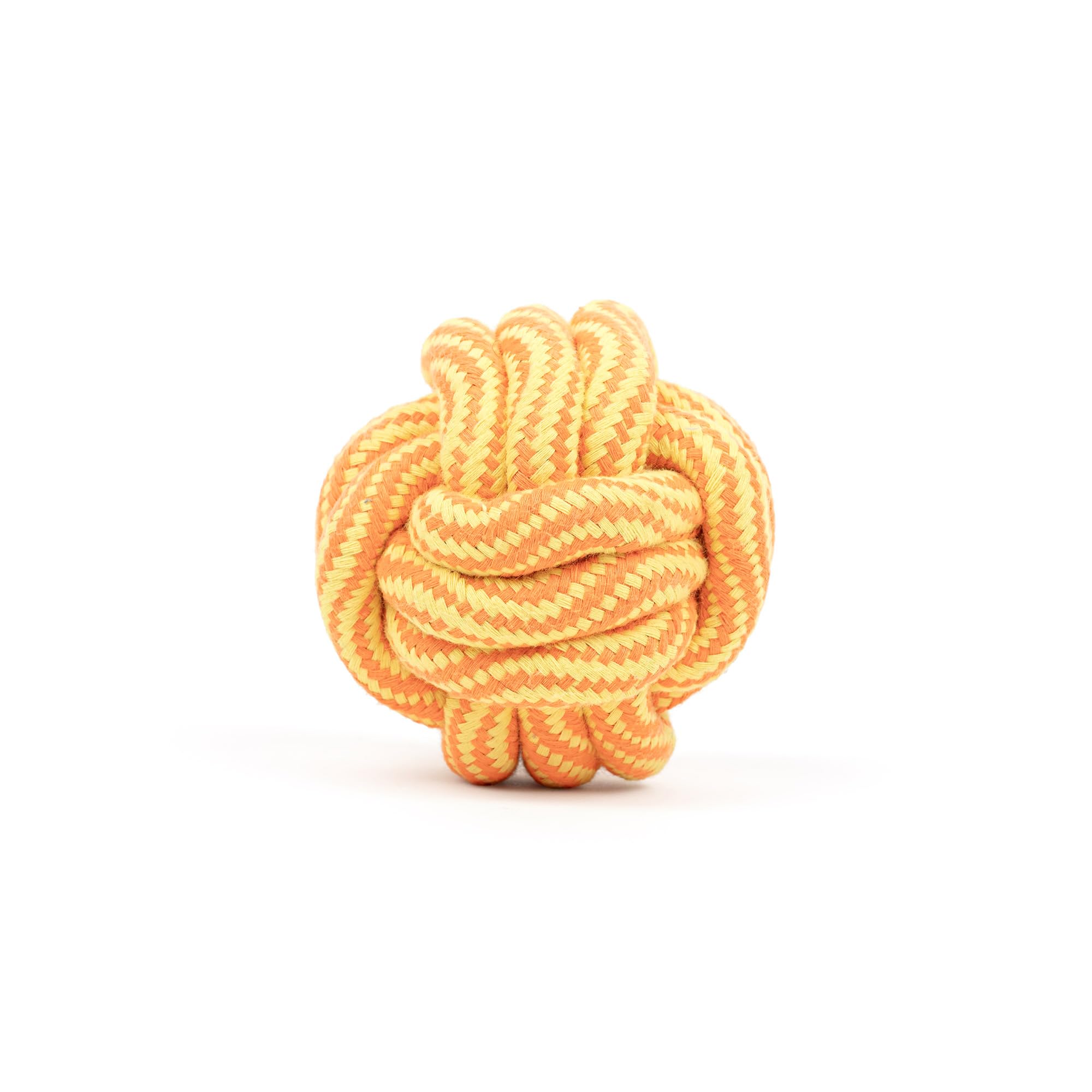 Tlc Tug Knot Ball Rope Toy For Dogs  Yellow & Orange | Durable Chew & Tug Toy For Puppies & Adult Dogs | Strong Cotton Rope Wit