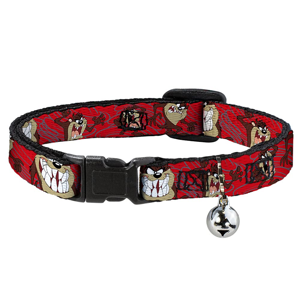 Cat Collar Breakaway Tasmanian Devil Expressions Red Swirl 8 To 12 Inches 0.5 Inch Wide