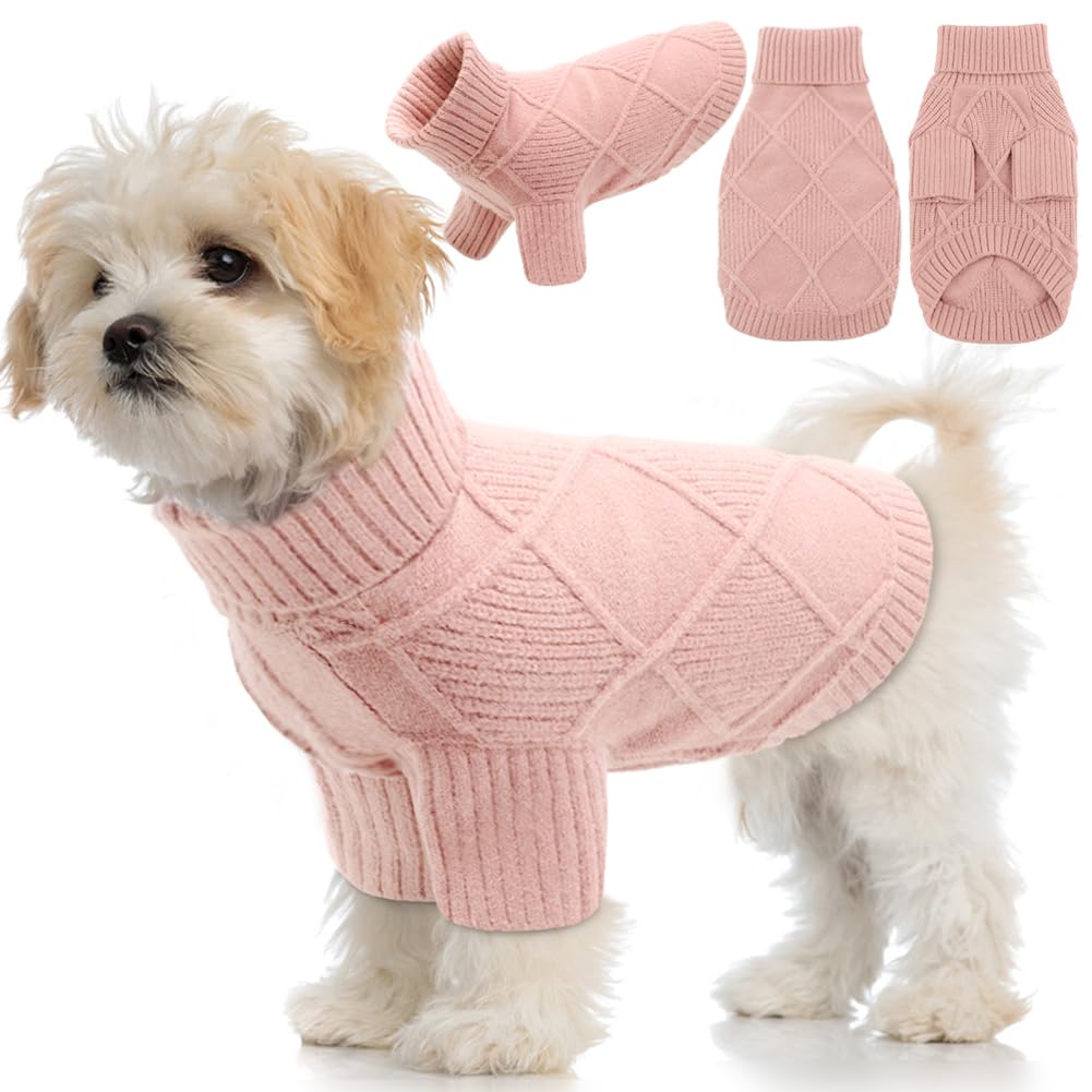 Emust Dog Sweaters For Small Dogs, Cozy Sweaters For Cats With Diamond Pattern, Stretchable Small Dog Sweater For Chihuahuas, Yo