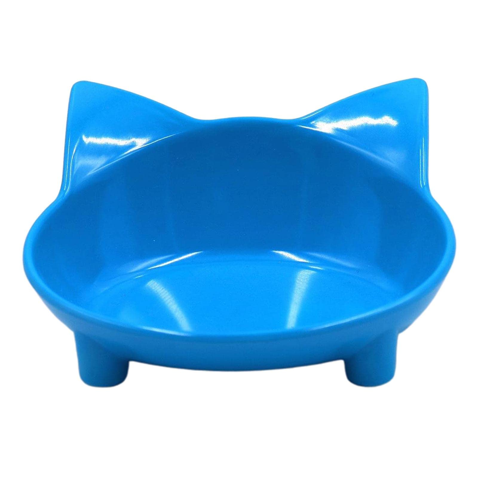 Enakshi Cute Pet Cat Ears Shaped Food Water Bowl NonSlip Feeding Wide Bowl Blue |Pet Supplies | Dog Supplies | Dishes, Feeders
