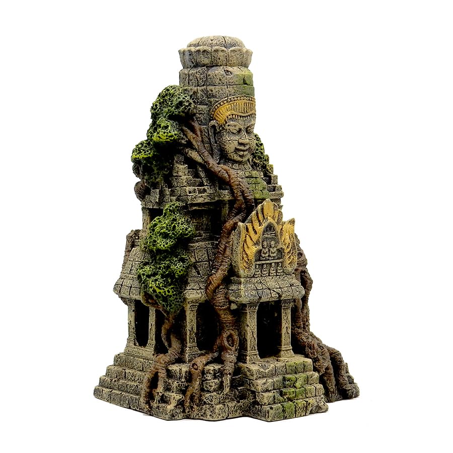 Blue Ribbon EE-5657 Cambodian Temple Ruins Exotic Environments Aquarium Ornament, Brown