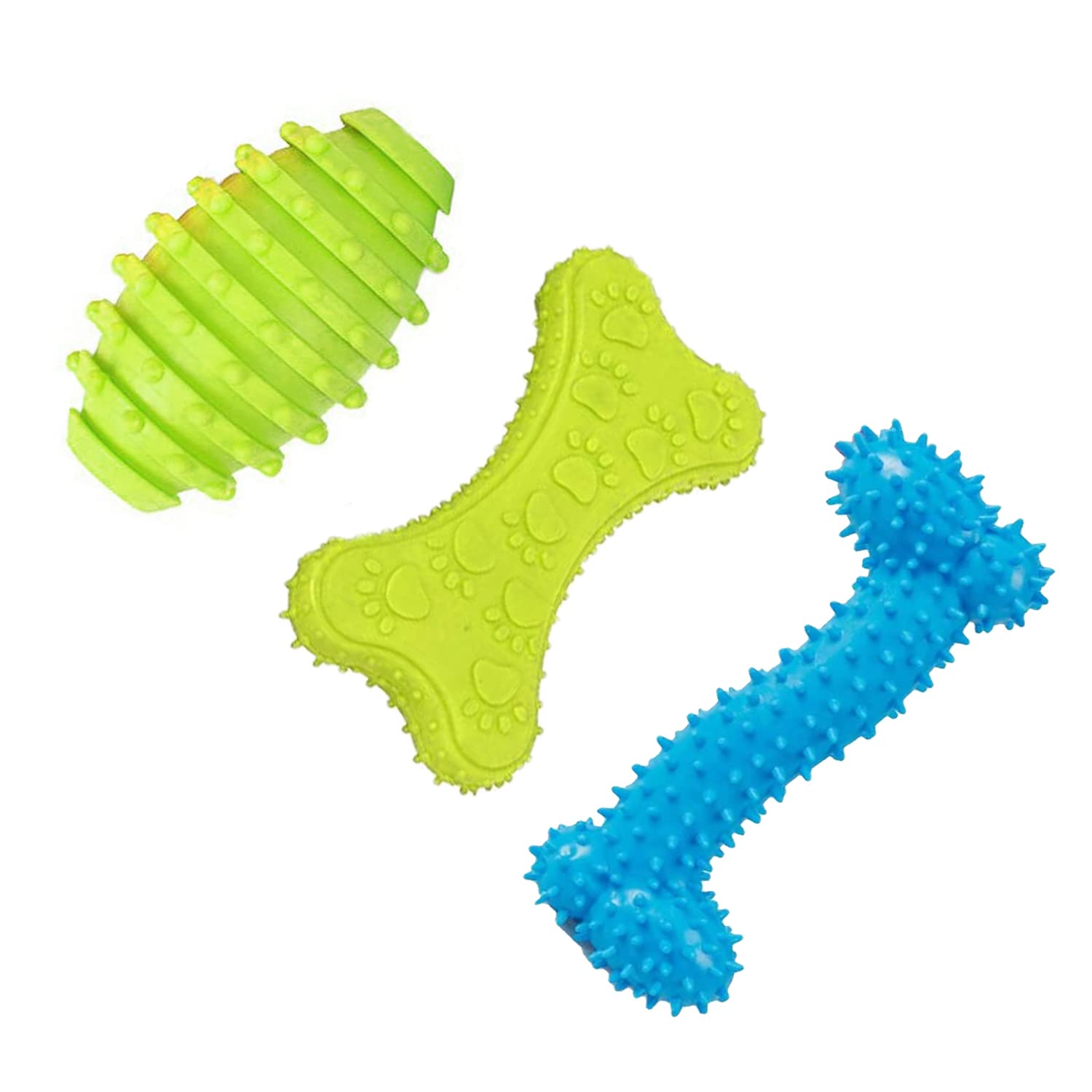 Emily Pets NonToxic Rubber Dog Chew Designer Toy, Puppy/Dog Teething Toy, Interactive Toy (Multicolor, Pack Of 3)
