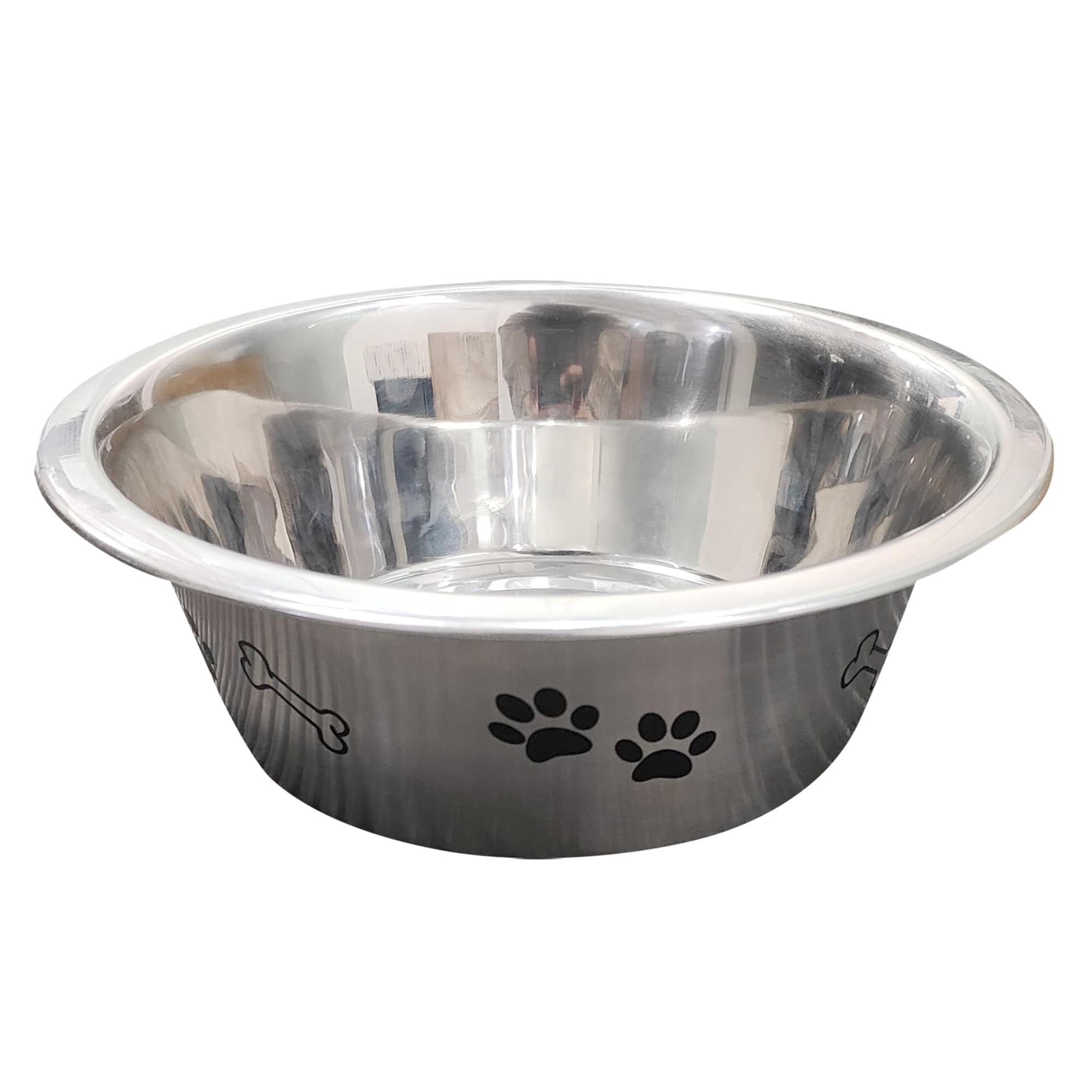Tailworld Pet Bowl With Anti Skid Ring & Paw Print Design | Durable Food & Water Bowl For Dogs & Cats | NonSlip Base | Easy To 