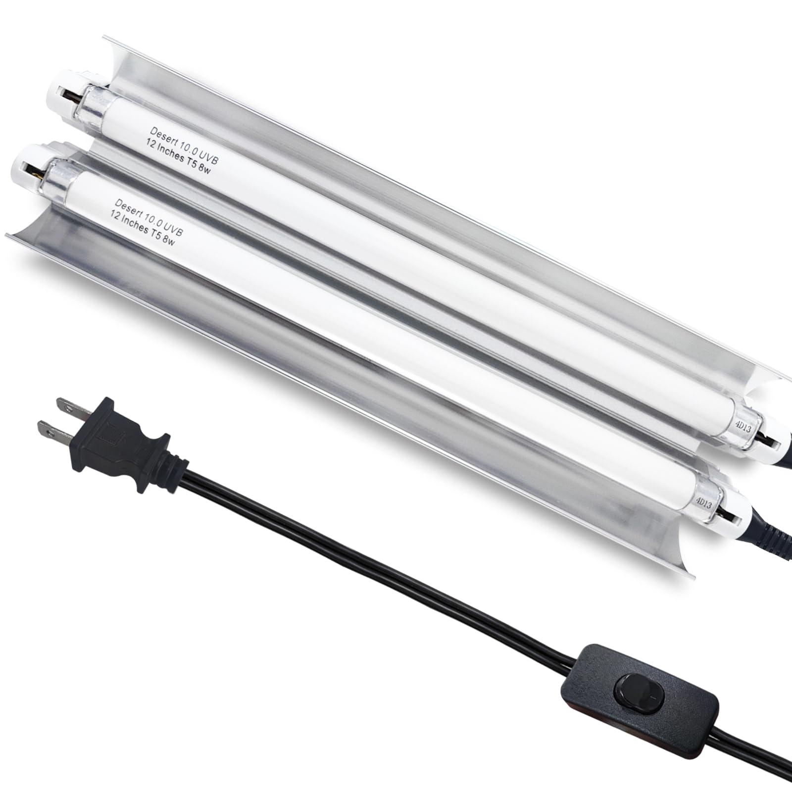 Celiwace T5 Reptile Light Fixture Combo Kit 16 Watts, 12 Inches T5 Uvb Reptile Light, T5 10.0 Uvb Reptile Light Fixture, Desert 