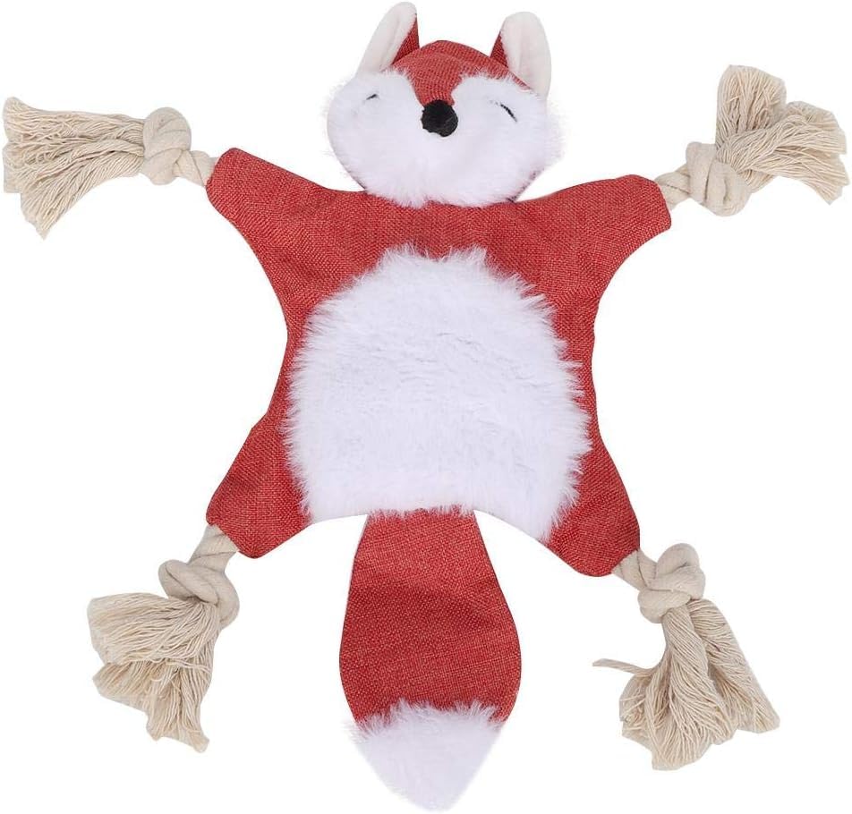 Cozy Puppies 1 Pc Crinkle Dog Toy No Stuffing, Dog Squeaky Toys Puppy Flat Stuffingless Animals Plush Chew Toys With Tug Rope Kn