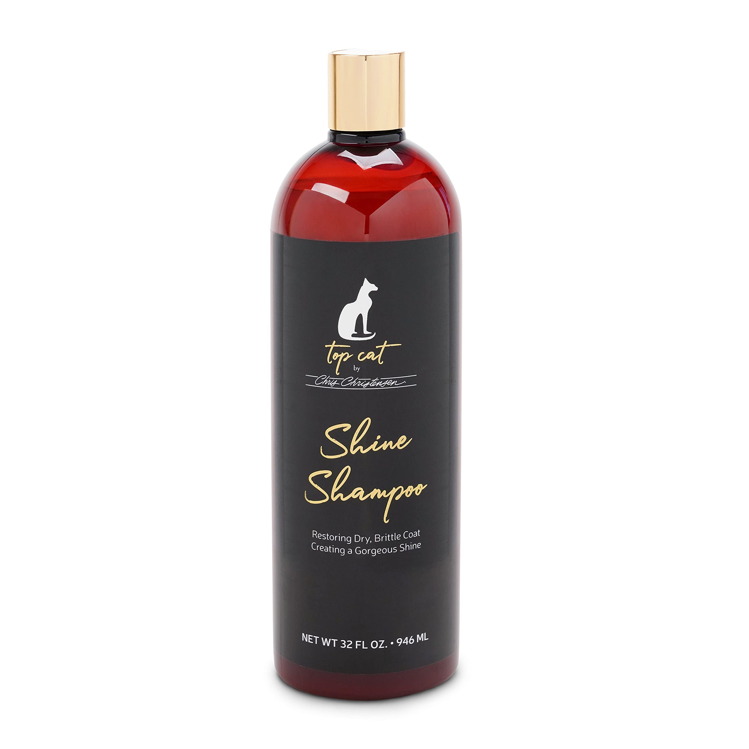 Chris Christensen Top Cat Shine Shampoo for Cats, Groom Like a Professional, Restores Dry & Brittle Coat, Creates a Gorgeous Shi