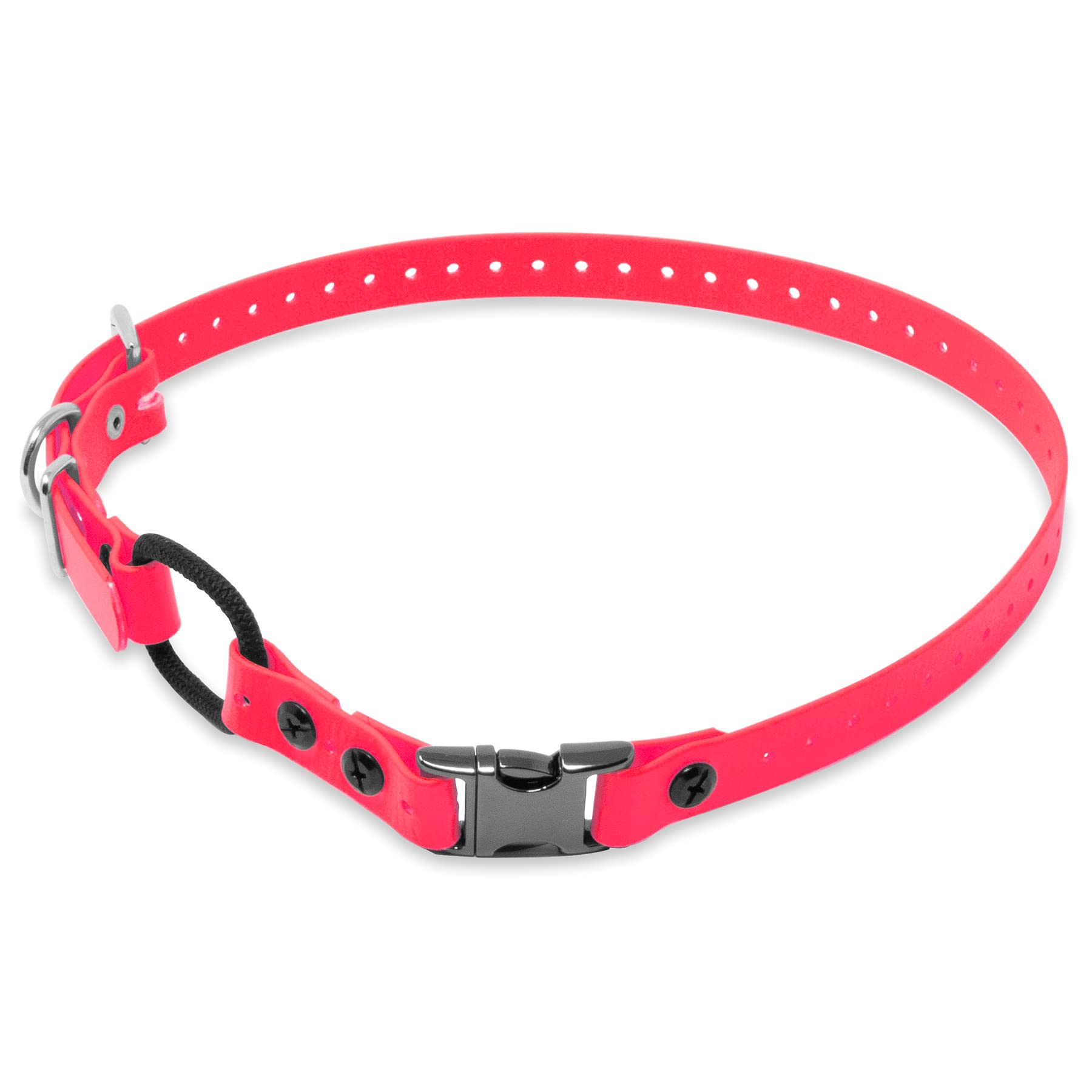 Educator Quick Snap Bungee Dog Collar, Biothane, Waterproof, Odorproof, Easy Connect And Disconnect Clasp And D Ring With Comfort Bungee Loop, Adjustable For Custom Fit, 3/4-Inch, Pink