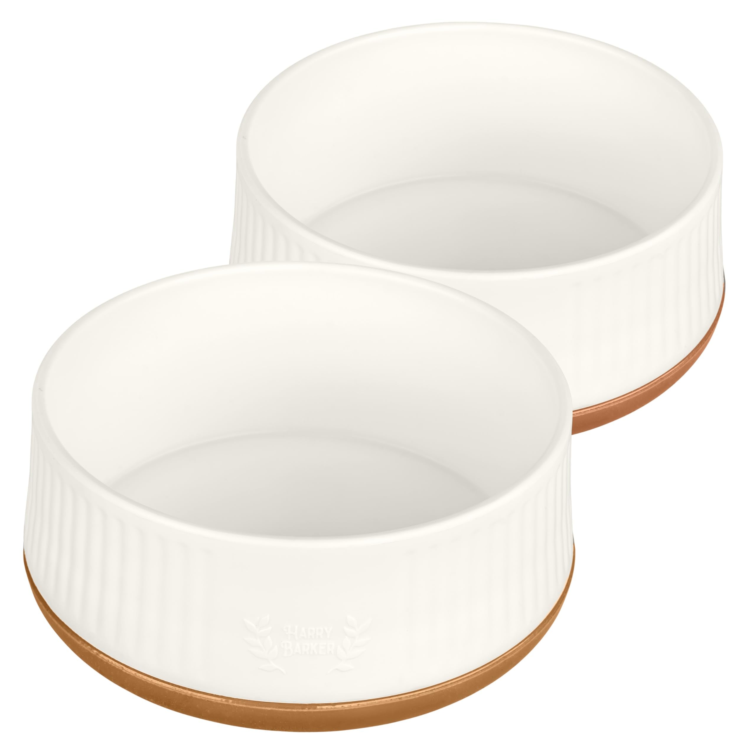 Harry Barker Small Modern Dog Bowls, 2-Pack Eco-Friendly Plastic Pet Food & Water Bowls, Non-Slip Base, Dishwasher Safe, BPA-Fre