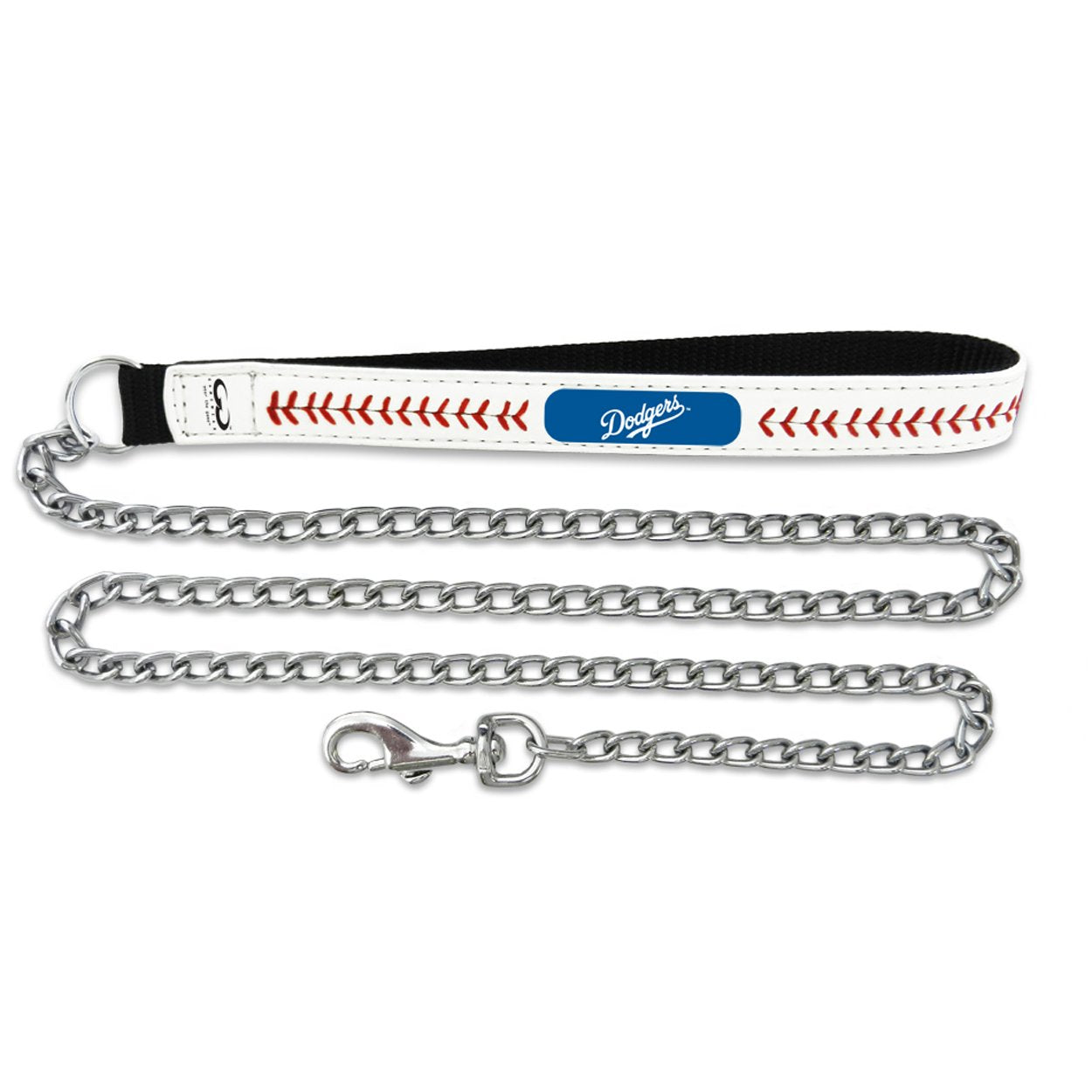 Mlb Los Angeles Dodgers Baseball Leather Chain Leash, 2.5 Mm