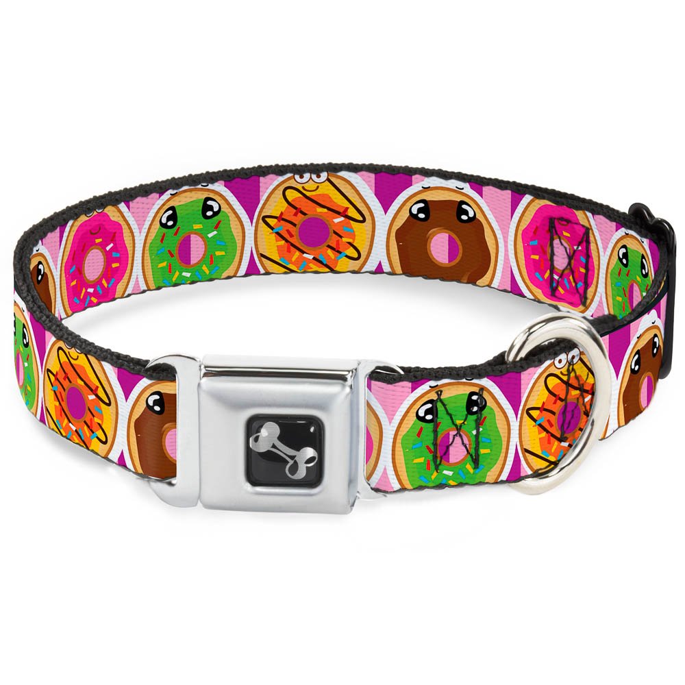 Buckle-Down Dog Collar Seatbelt Buckle Sprinkle Donut Expressions Pink 16 To 23 Inches 1.5 Inch Wide, Multicolor (Dc-W34501-Wm)