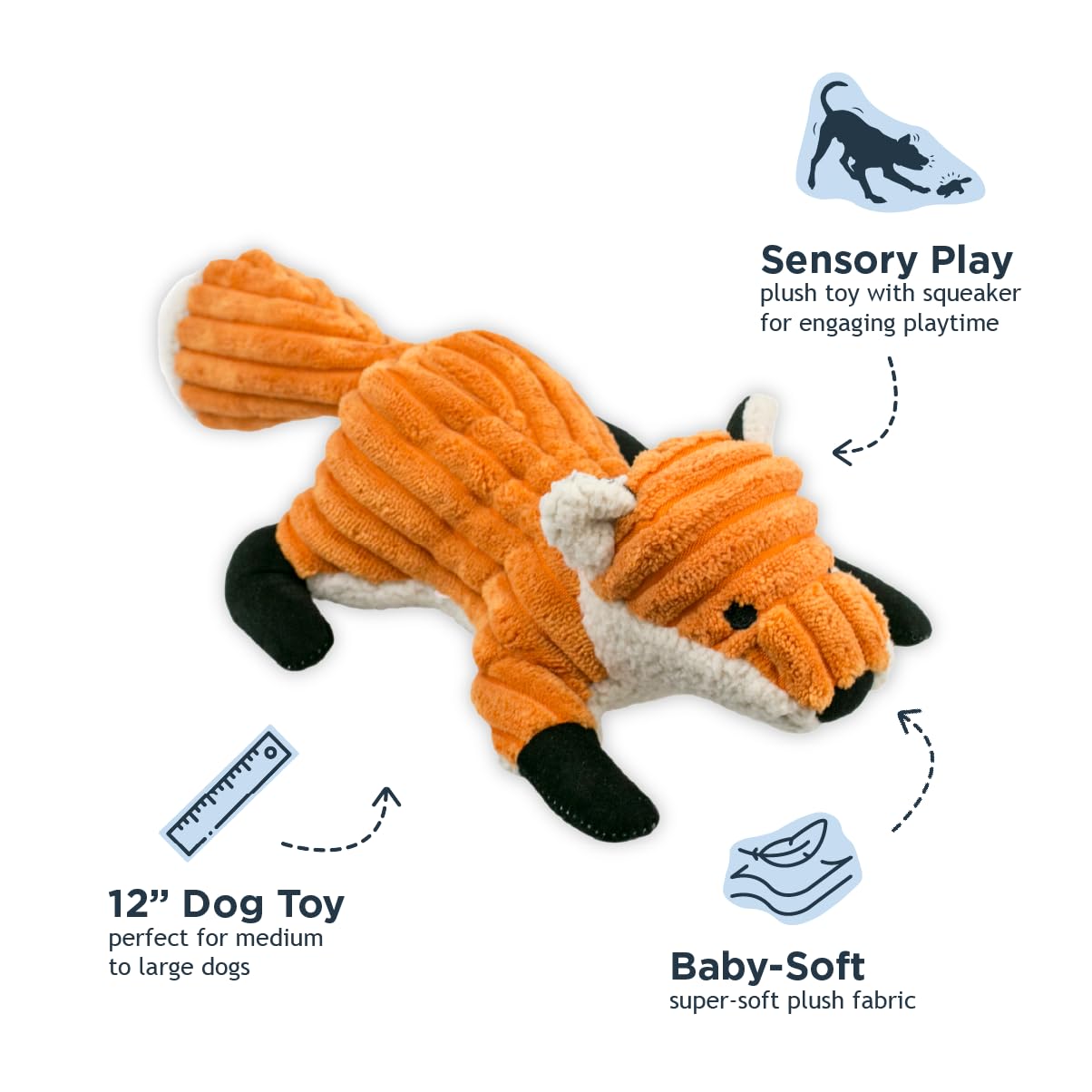 Tall Tails Fox With Squeaker Toy For Dogs