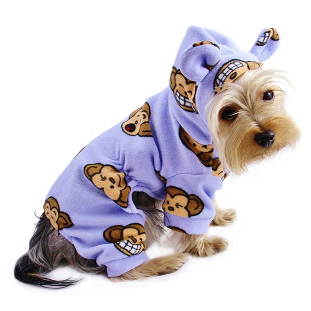 Klippo Silly Monkey Fleece Hooded Pajamas/Bodysuit/Loungewear/Coverall With Ears - Lavender - X-Large