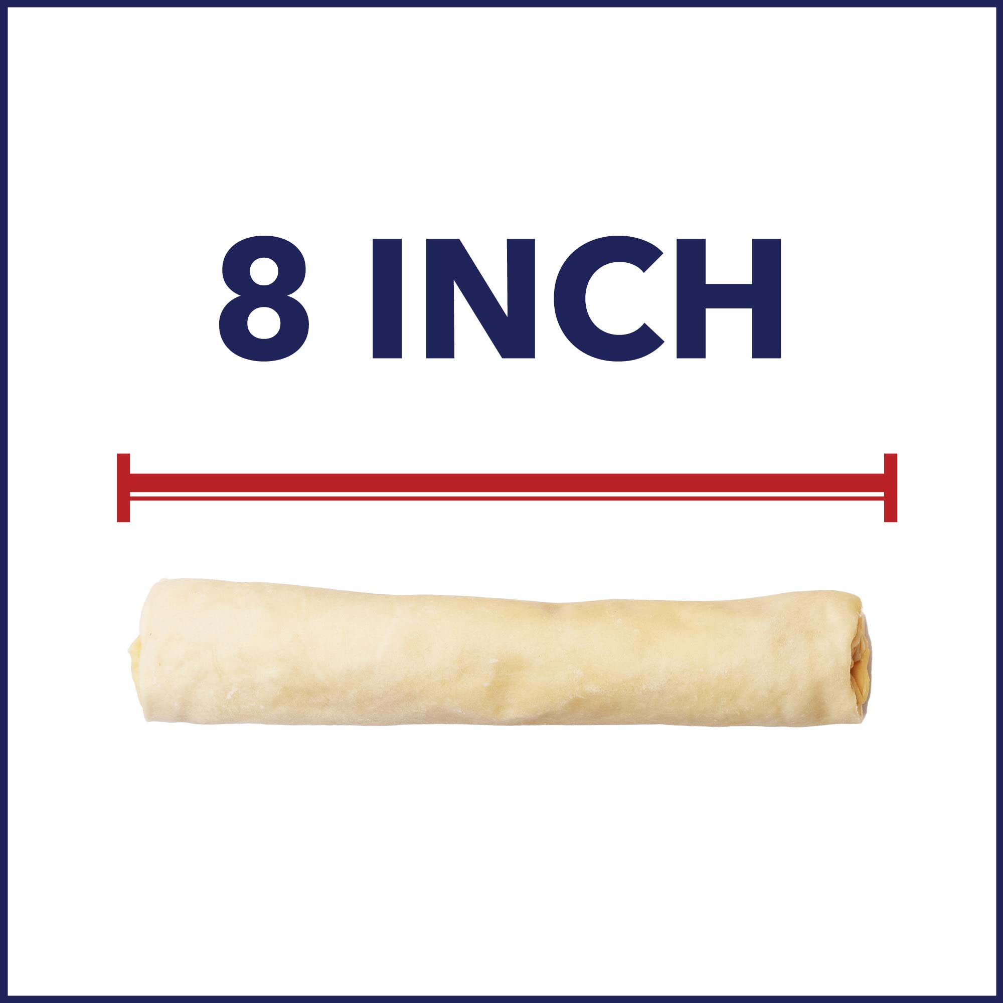 Pet Factory 100% Made in USA Beefhide 8-9 Assorted (Bones & Rolls) Dog Chew Treats - Natural Flavor, 6 Count/1 Pack