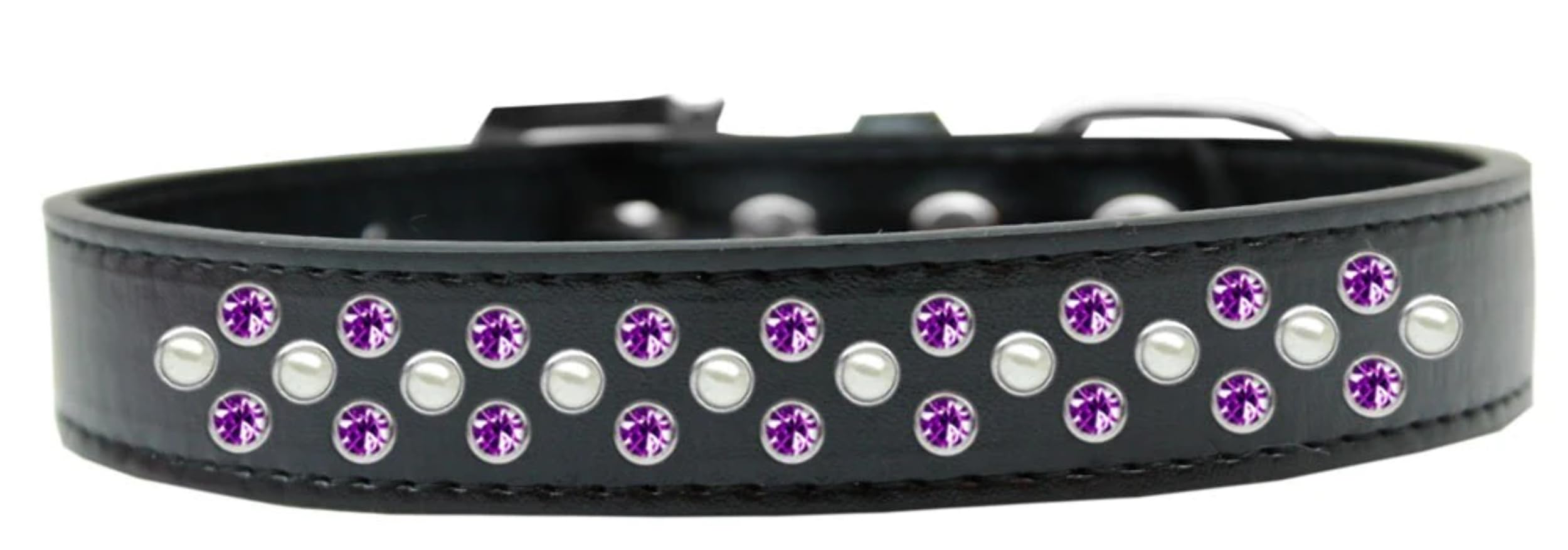 Dog, Puppy & Pet Fashion Collar, Pearl and Purple Crystal Rimsets Sprinkles Red 18