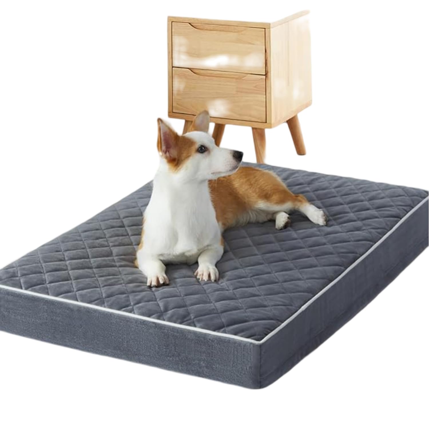 UNIQUE PET COLLECTION Orthopedic Memory Foam Dog Beds for Waterproof with Removable Washable Cover & AntiSlip Bottom, Egg Crate