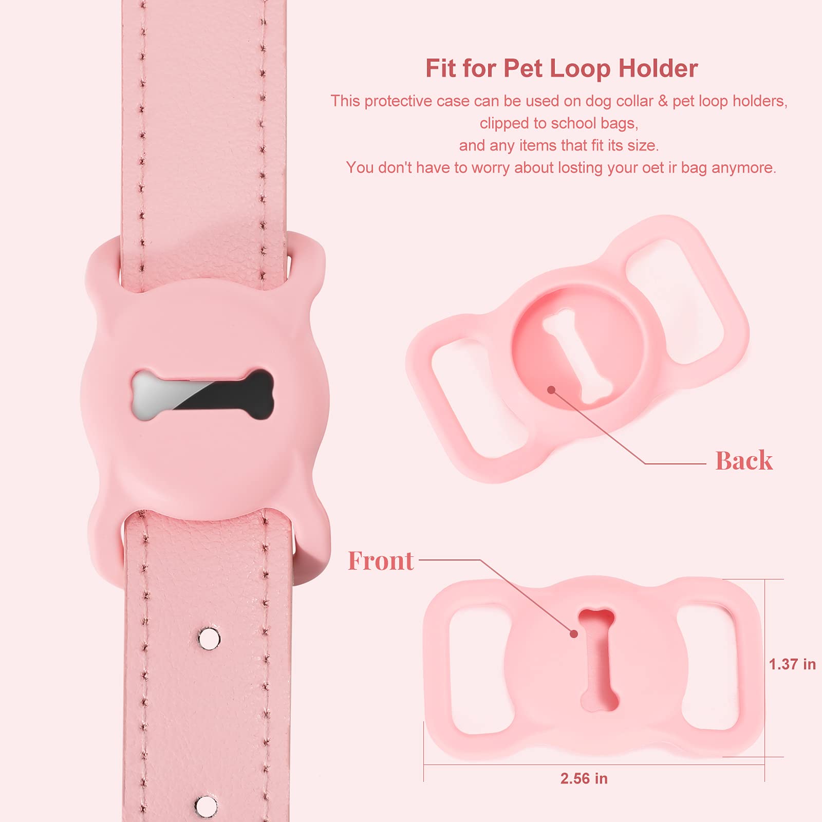 Wlixpbb Airtag Leather Dog Collar For Small Medium Large Dog Adjustable Soft Padded Air Tag Puppy Collar Heavy Duty Metal Buckle