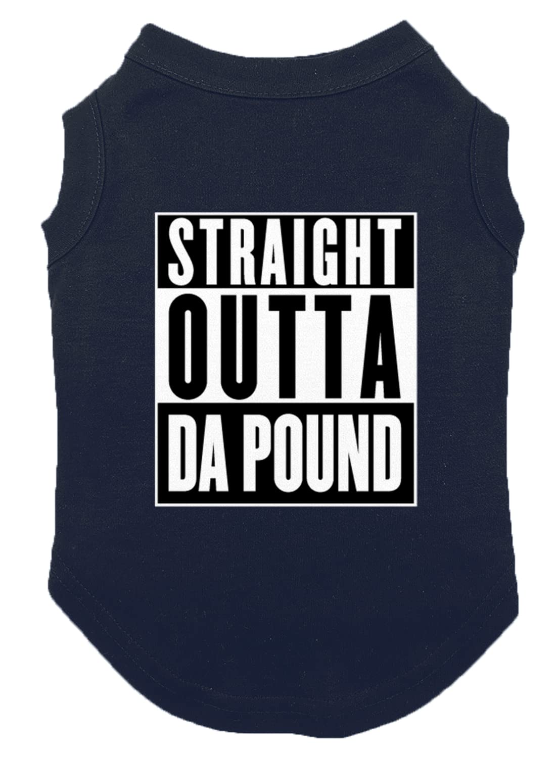 Straight Outta Da Pound - Rescue Dog Shirt (Navy, Large)