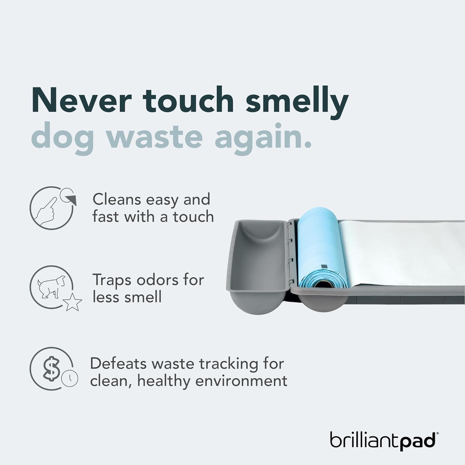 BrilliantPad Indoor Dog Potty for Small Pets, Basic | Automatic Self Cleaning with Odor Control, Puppy Training Alternative to G