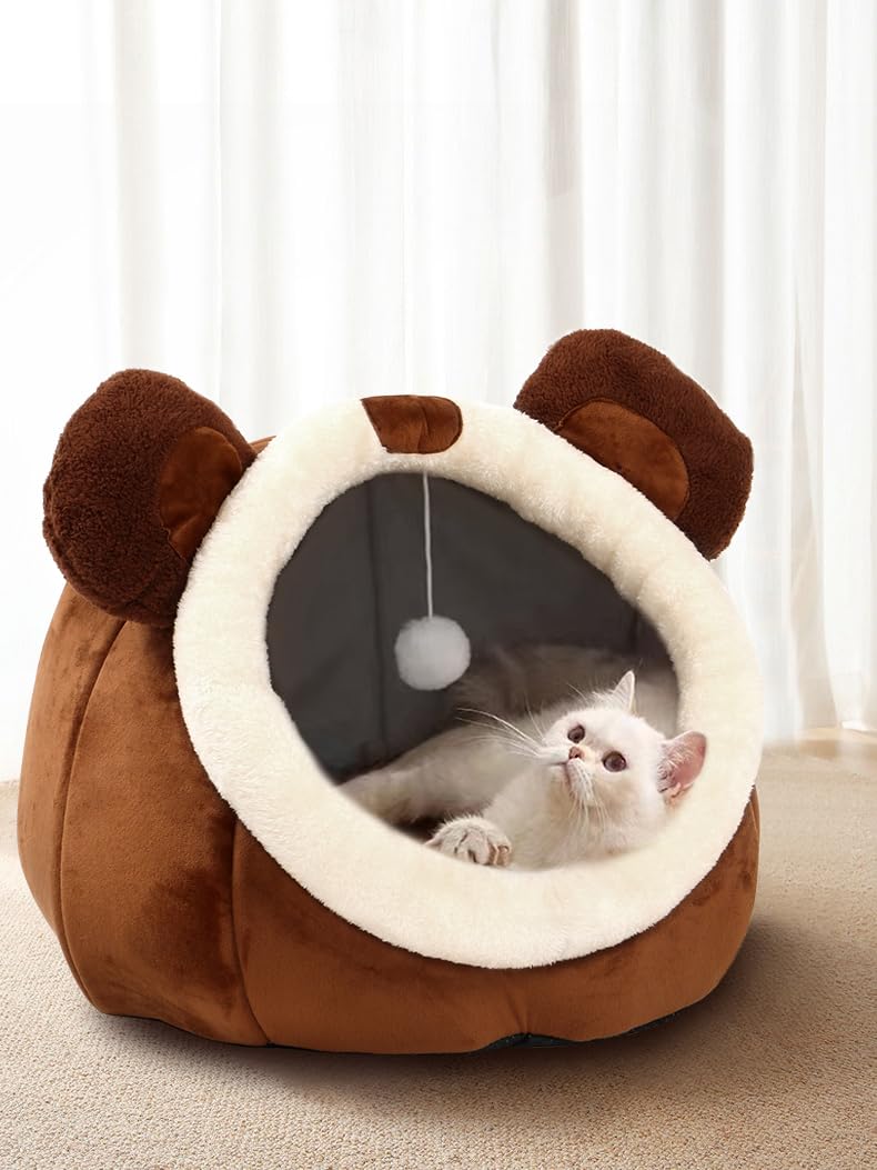 Cat Beds For Indoor Cats - Cat Bed Cave With Removable Washable Cushioned Pillow, Calming Cozy Soft Cat Cave, Cute Friendly Dolphin Cat Houses, No Deformation Pet Bed, M