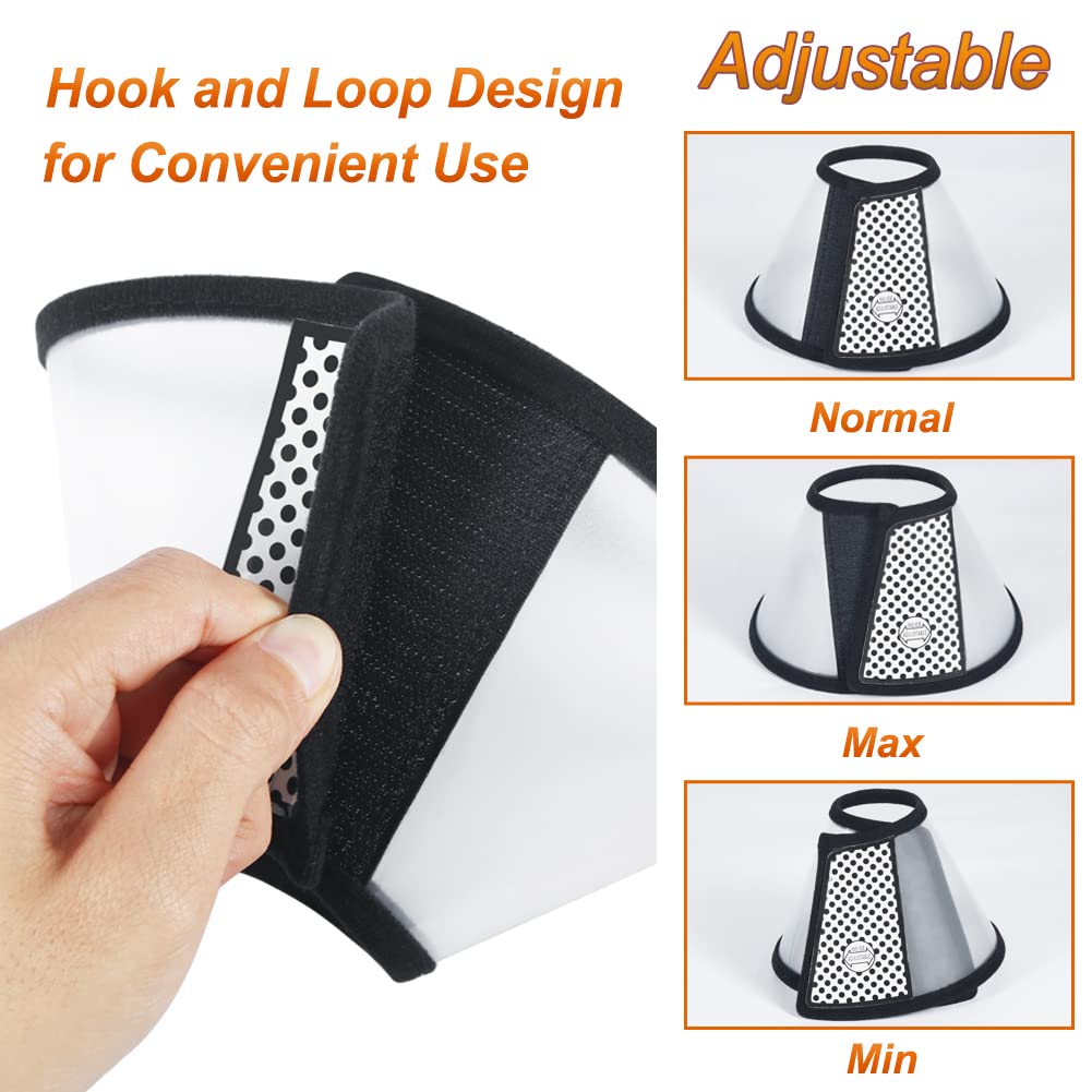 Vivifying Cat Cone, Adjustable Recovery Pet Cone, 8.1 Inches Lightweight Plastic Elizabethan Collar for Cats, Mini Dogs and Rabb