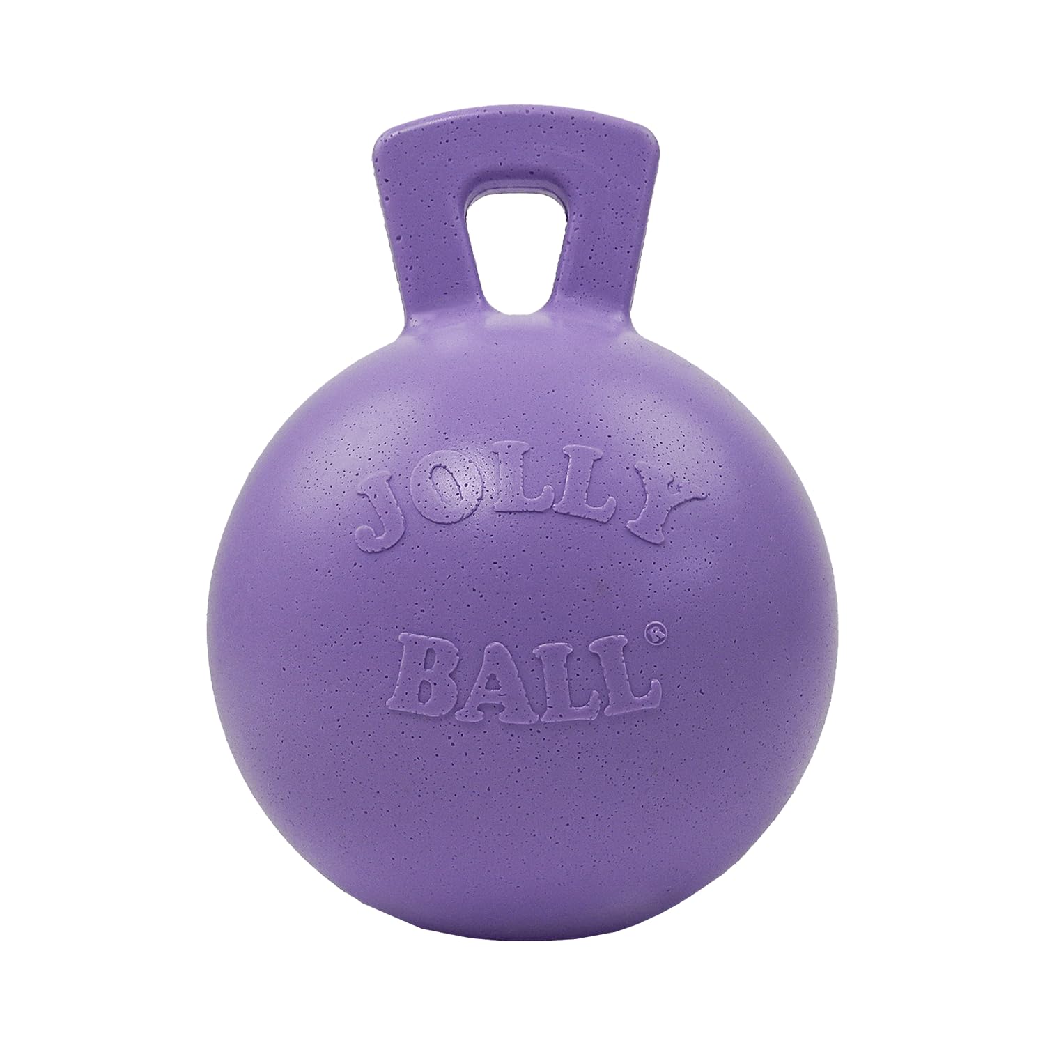 Jolly Pets Tug-n-Toss Heavy Duty Dog Toy Ball with Handle, 4.5 Inches/Small, Light Purple