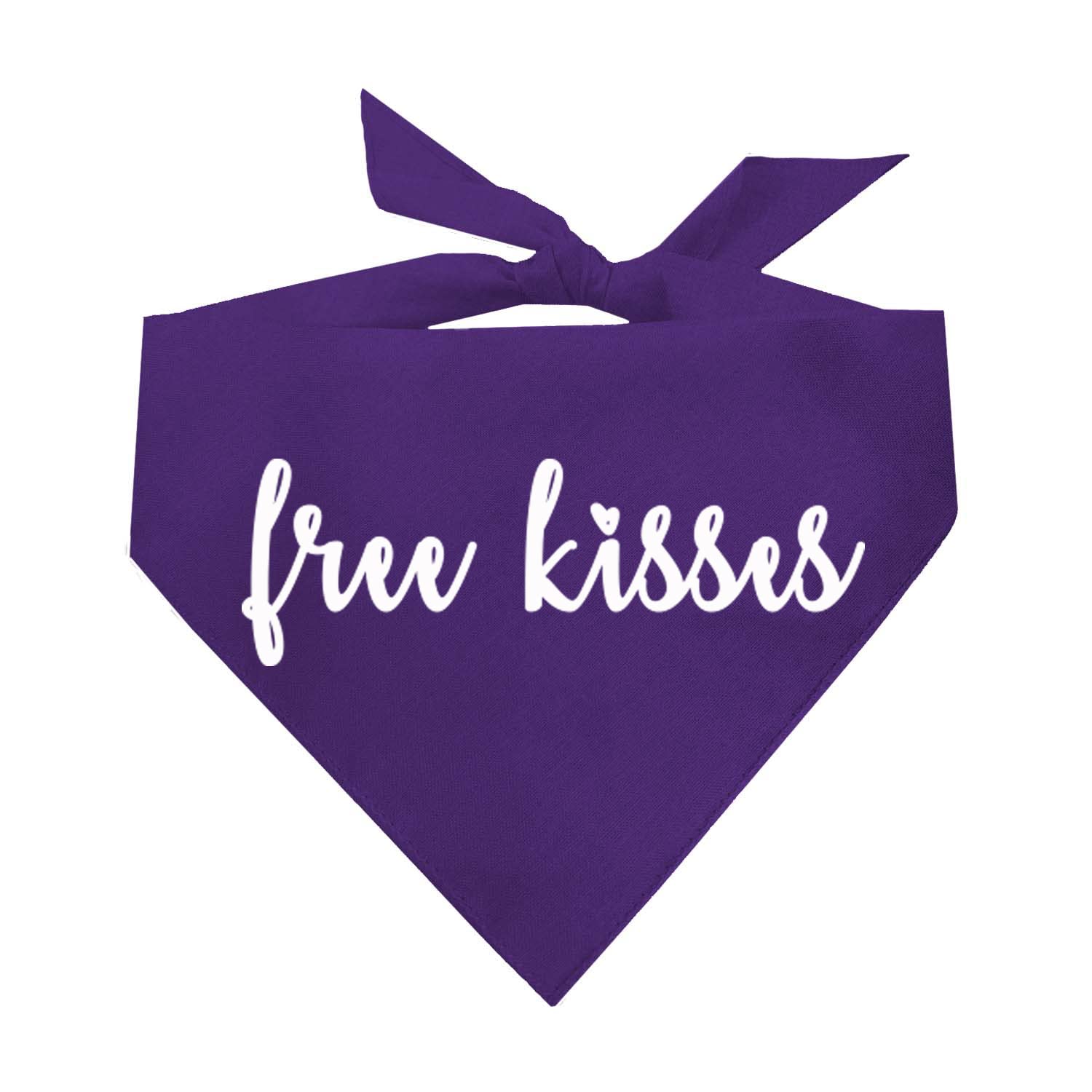 Free Kisses Valentine'S Day Dog Bandana (36 Purple, X-Small)