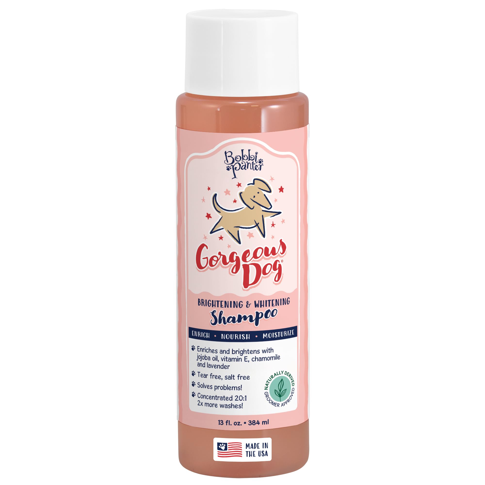 Bobbi Panter Gorgeous Dog Shampoo For Natural Brightening & Whitening, Naturally Derived Ingredients, Tear-Free, Salt-Free, Para