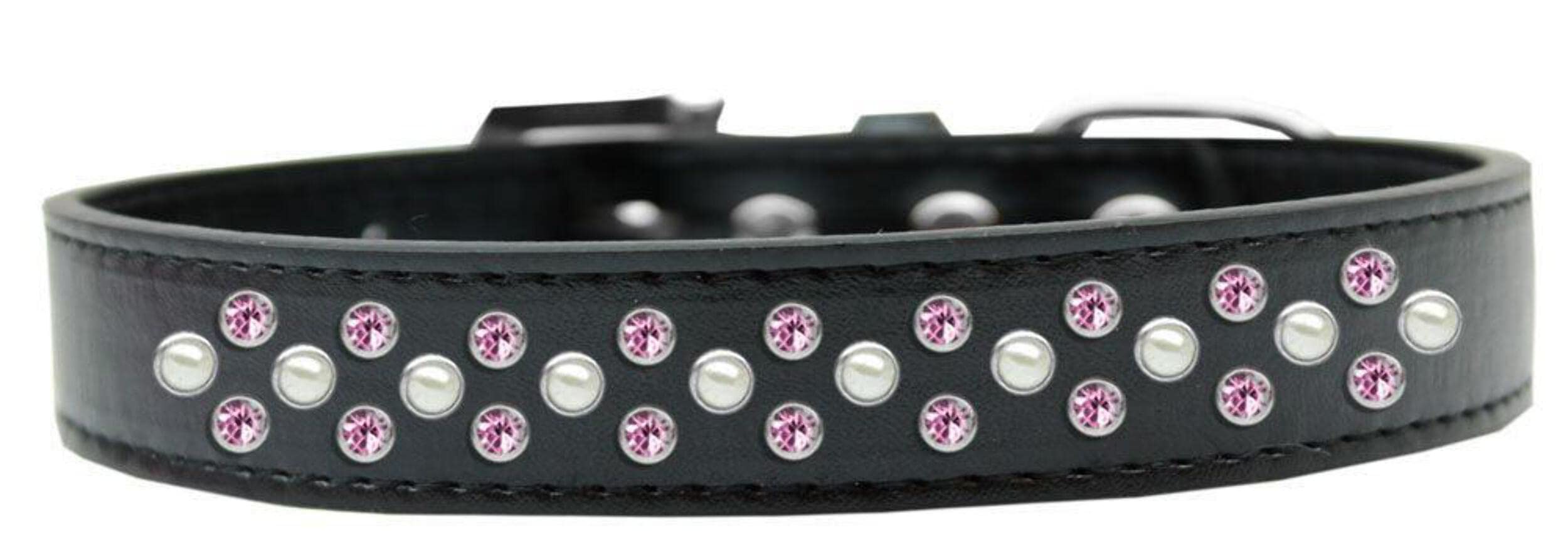 Mirage Pet Products Sprinkles Dog Collar with Pearl and Light Pink Crystals, Size 20, Light Pink
