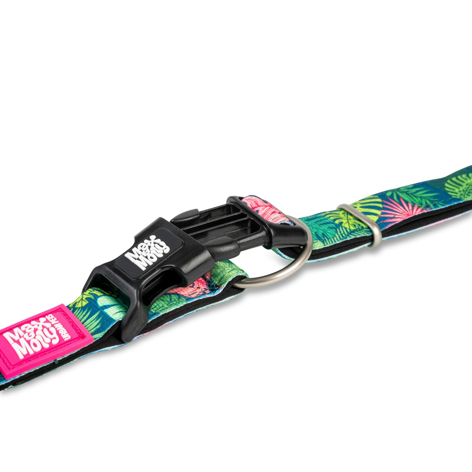 Max & Molly Smart ID Dog Collar with Gotcha! QR Safety Tag and Custom Pet Profile, Soft Padded Neoprene, Waterproof, Tropical, L