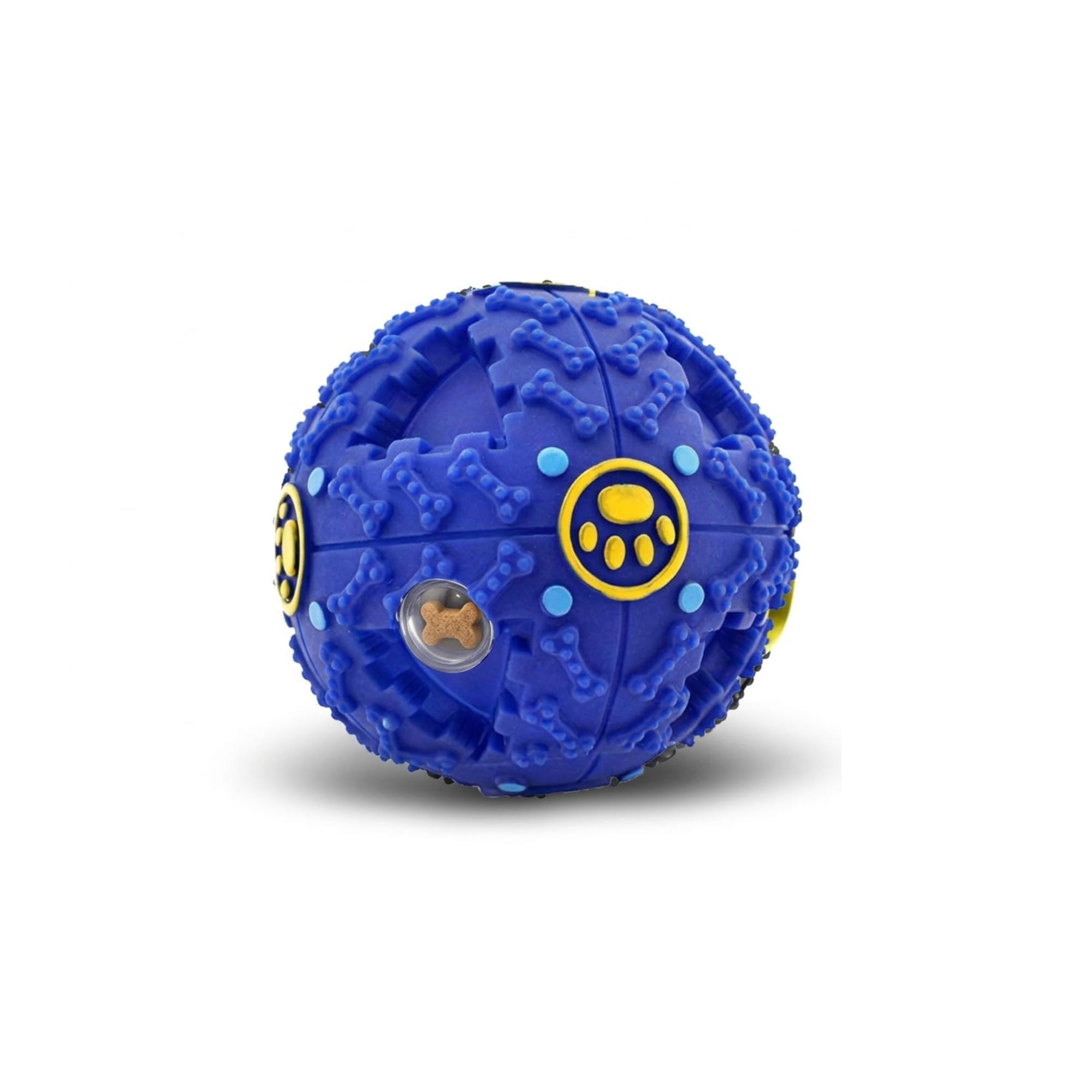 Kittupet Iq Treat Dispensing Ball Toy (Blue) | BiteResistant Interactive Chew Toy For Dogs, Puppies & Cats | Training, Slow Fee