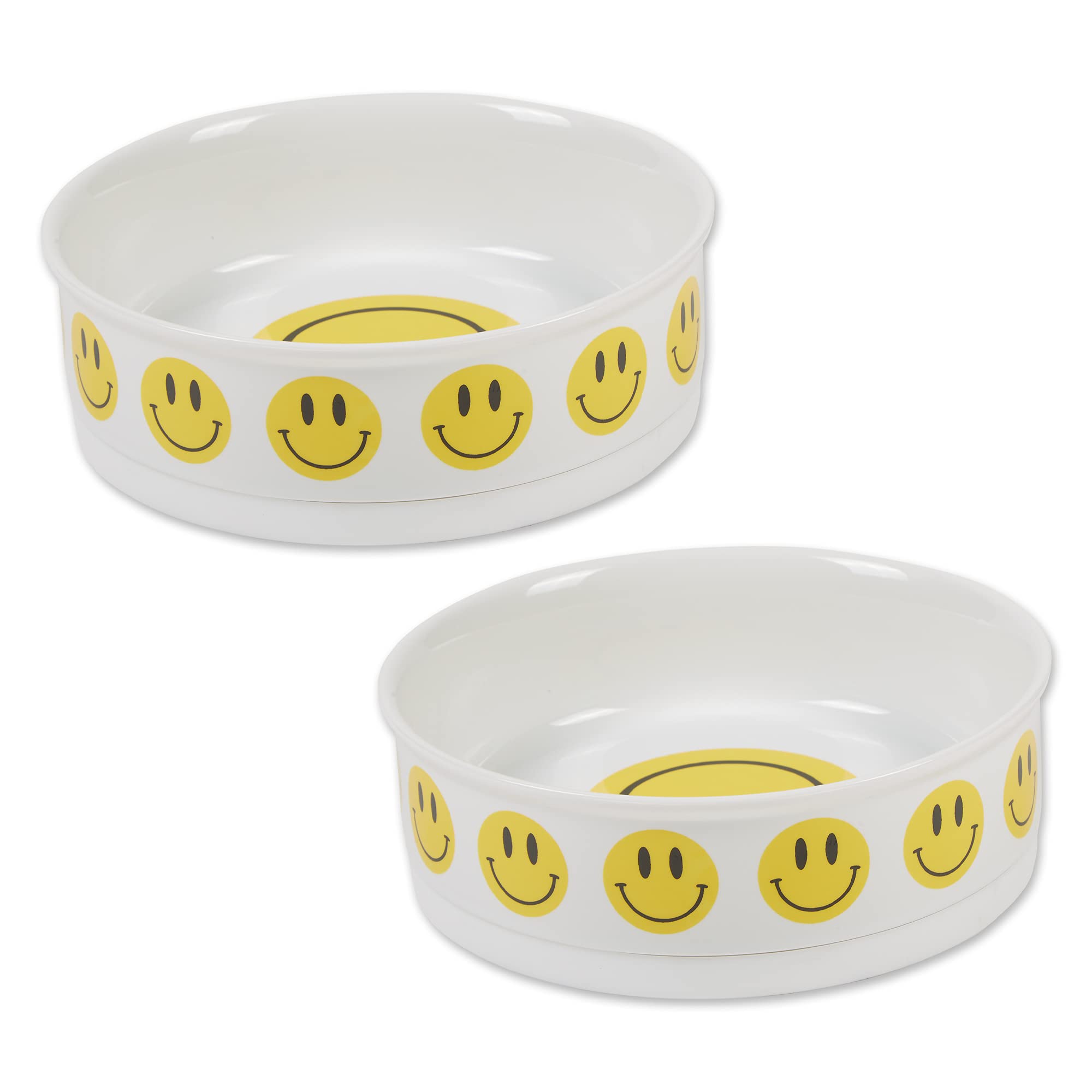 Bone Dry Ceramic Food & Water Bowls For Pets Nonslip For Secure, Less Messy Feeding, Microwave & Dishwasher Safe, Large Set, 7.