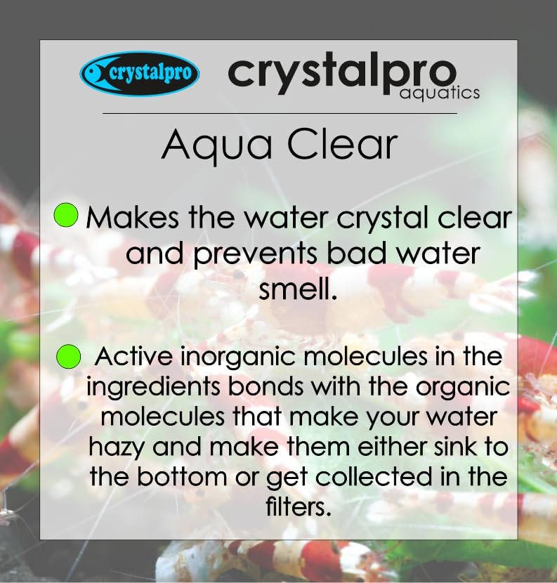CrystalPro Aqua Clear Water Clarifier - Treats 660 Gallons - 4.22 fl oz for Freshwater Aquariums