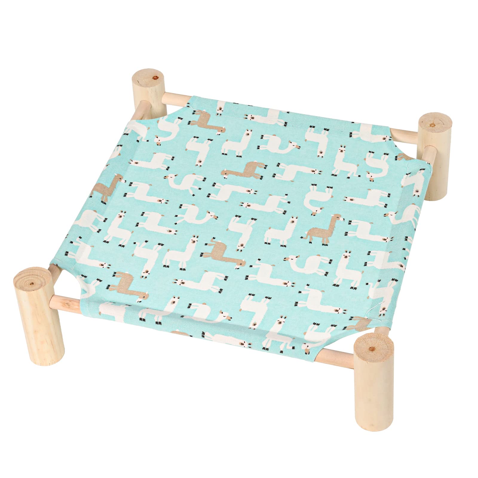 Patas Lague Cat And Dog Hammock Bed For Small Dogs, Brethable Wooden Cat Pet Rabbit Elevated Cooling Outdoor Bed Cots Furniture
