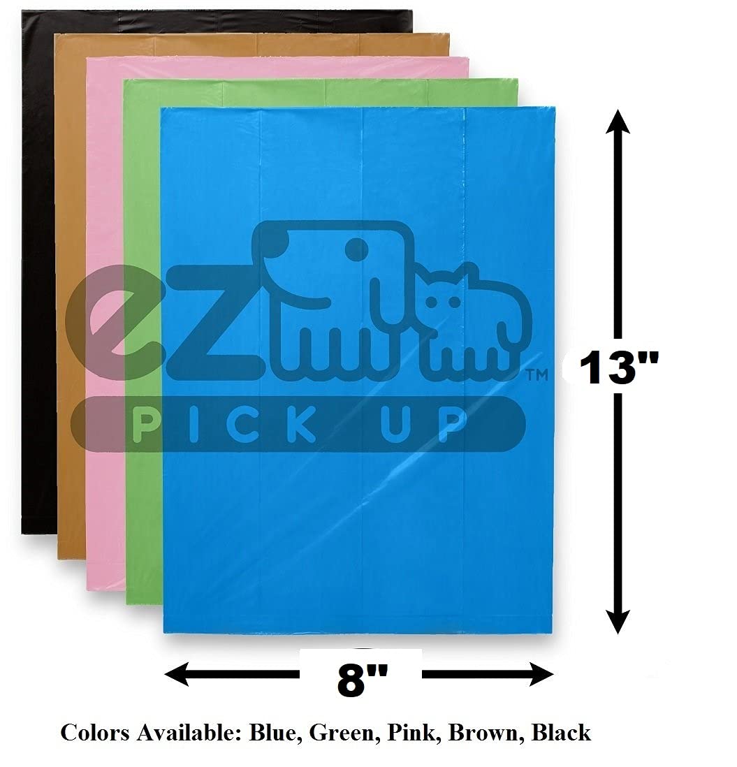 Bark EZ Pickup Dog Waste Bags, Unscented, High Density Polyethylene, Blue, 1000 Count