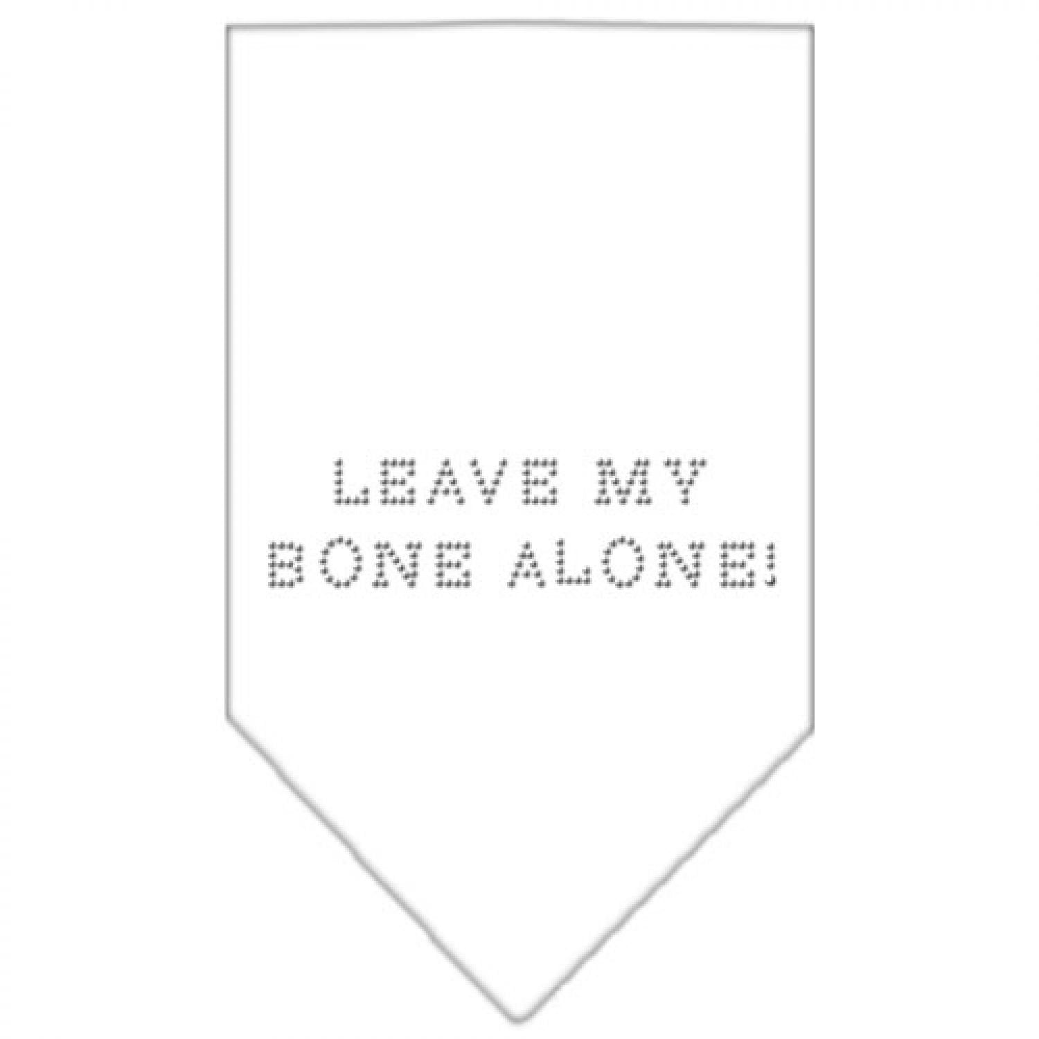 Mirage Pet Products Leave My Bone Alone Rhinestone Bandana, Small, White