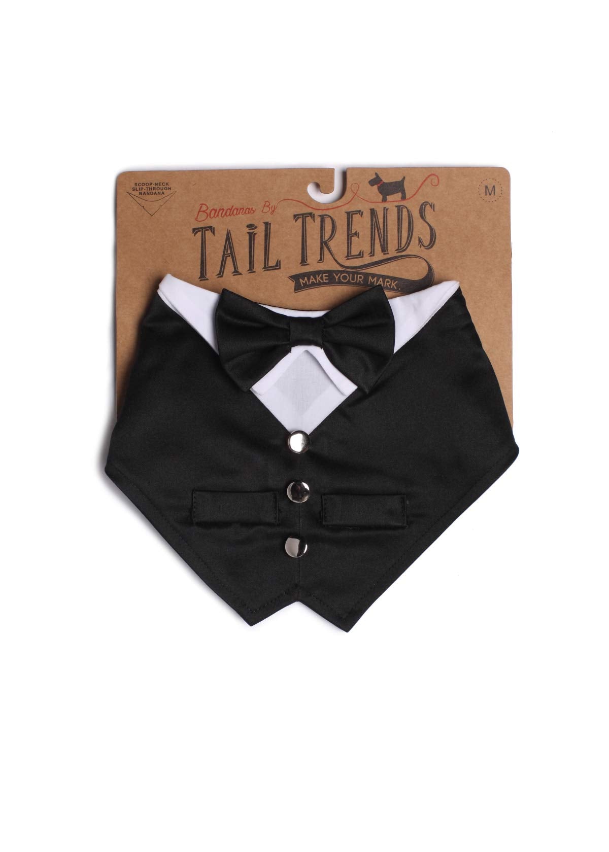 Tail Trends Formal Dog Tuxedo Vest Dog Wedding Bandana With Bow Tie For Special Occasions