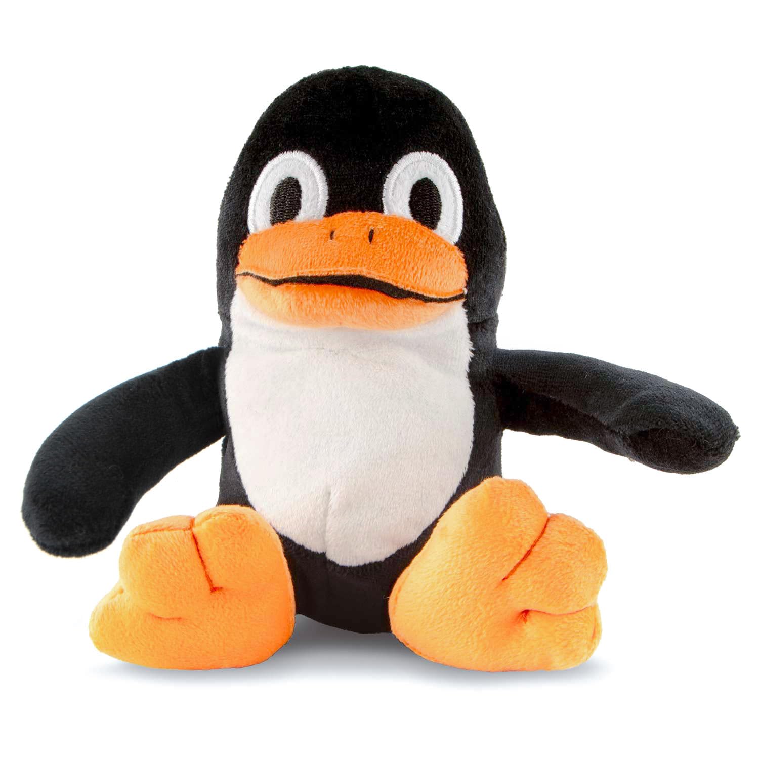 Jeffers Pet Plush Dog Toy With Squeaker, Black Penguin 6'' - Soft Crinkle Fabric, Safe & Durable, Healthy Fun For Small & Medium