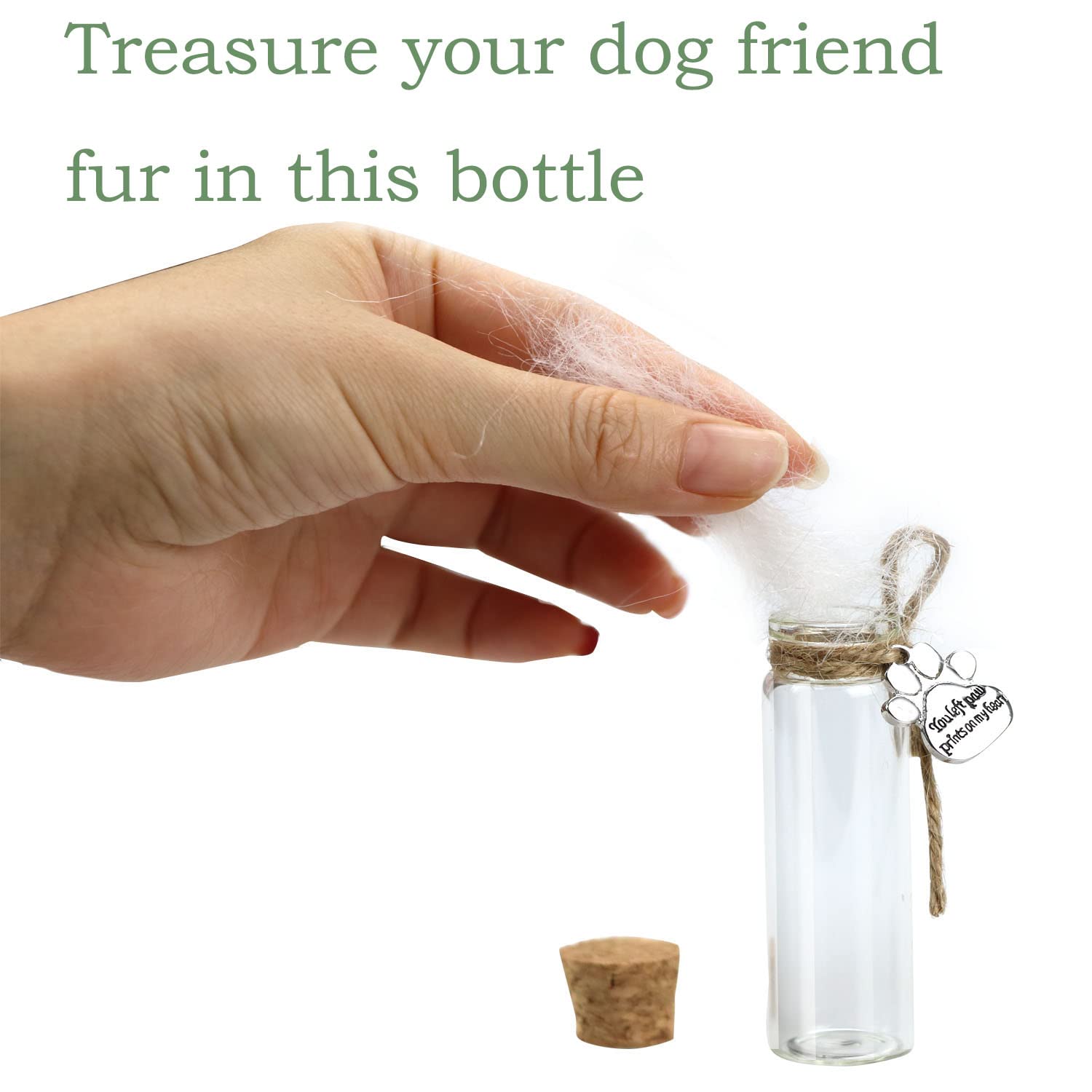 Pet Hair Memorial Bottle,Glass Vial For Ashes Or Hair Dog Or Cat Keepsake Pet Loss Gift (2Pcs Bottle)