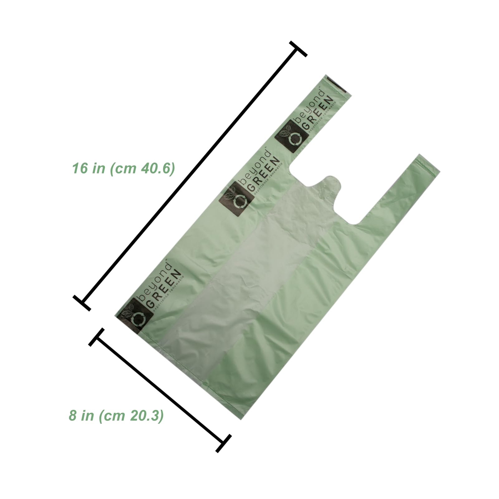 Beyondgreen Plant-Based Cat Litter Poop Waste Pick-Up Bags With Handles - 50 Bags - 8 In X 16 In