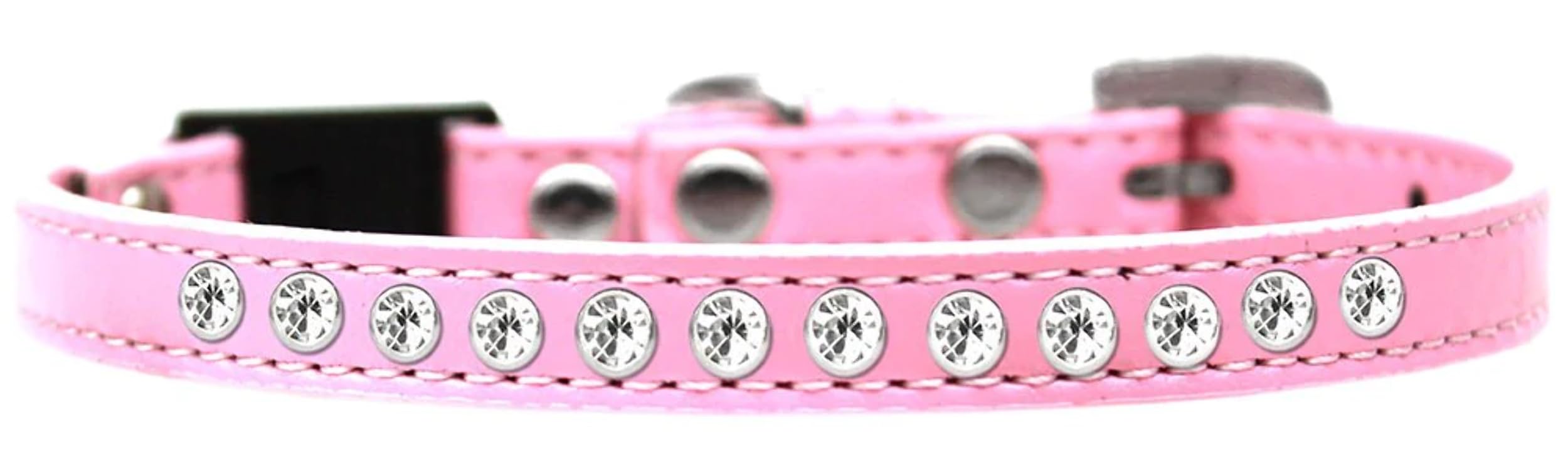 Breakaway Cat Collar, Clear Jewel Bright Pink 14