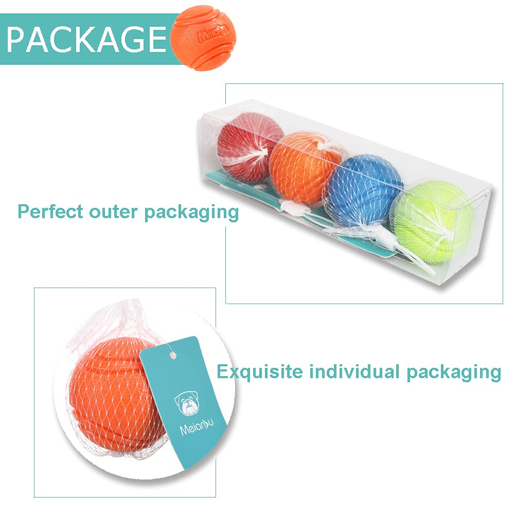 Vitalili 4 Pcs Rubber Balls For Dogs Toy Balls Water Ball Toy High Bounce Dog Training Ball Chew Resistant Dog Ball Sets For Medium Dogs 30-60 Lbs Belgian Malinois Gifts (6Cm)