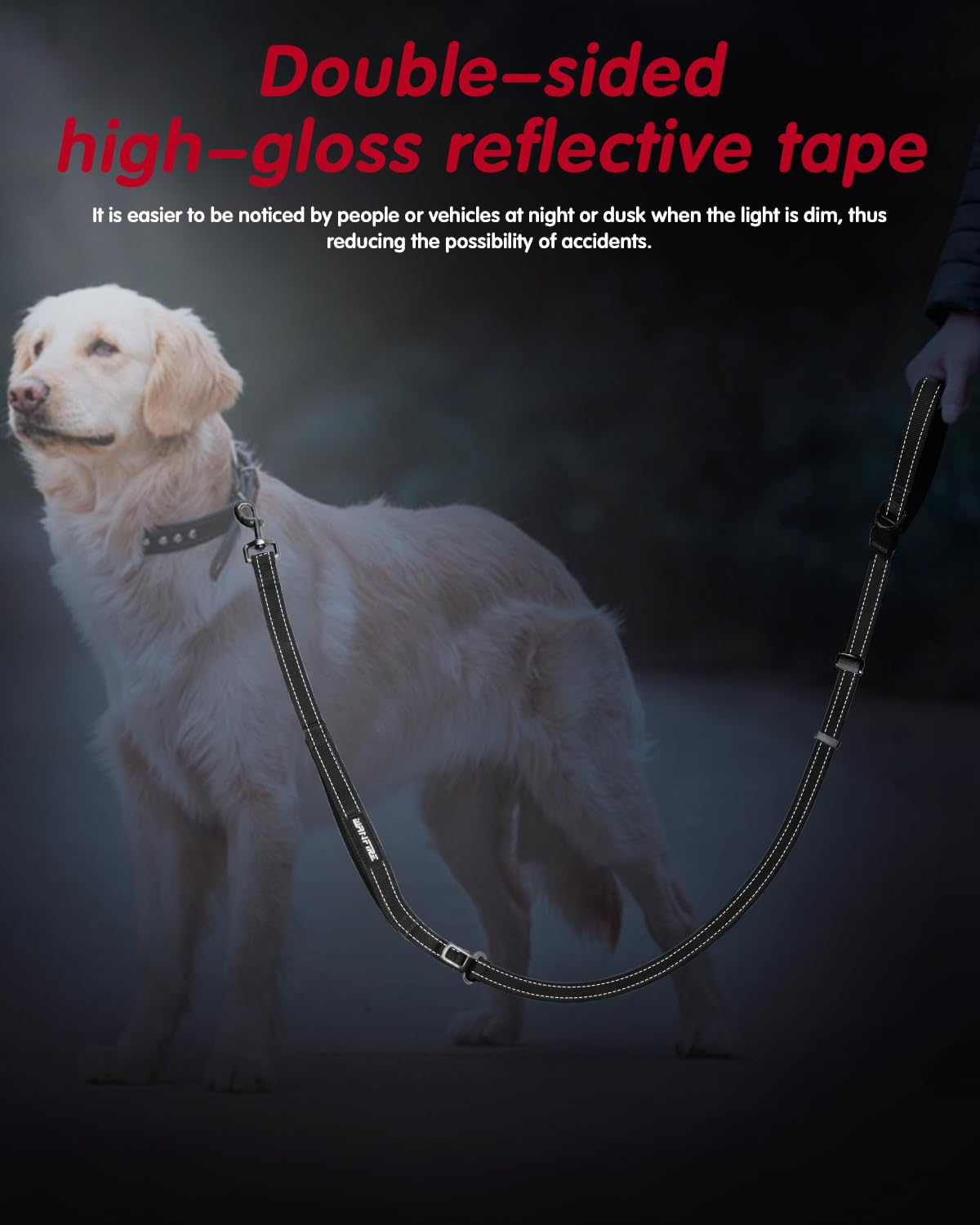 Wanfire Hands Free Dog Leash, Multifunctional Crossbody Dog Leash, 5.9-9.5Ft Long Waist Belt With Car Safety Buckle And Double-S
