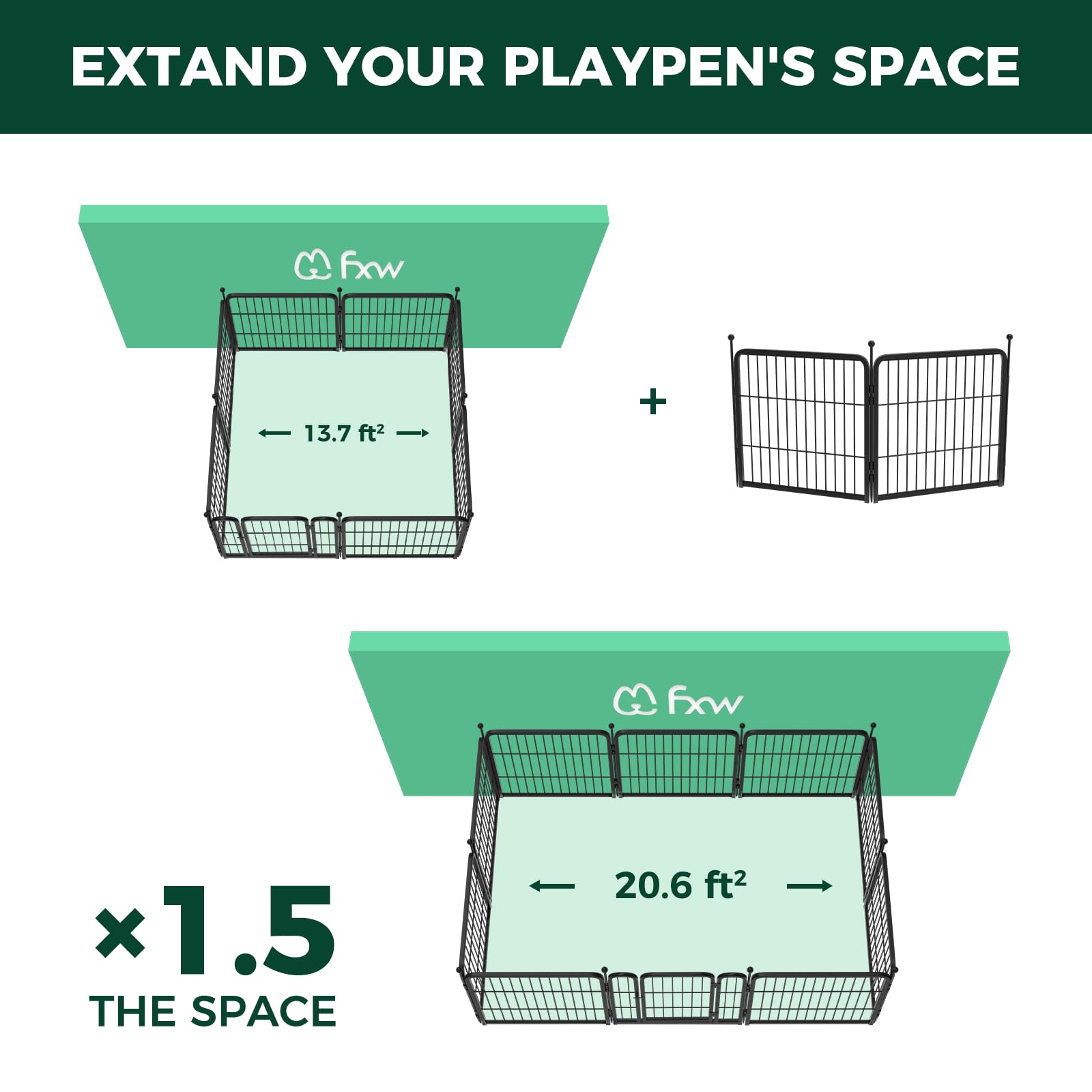 Fxw Rollick Dog Playpen For Yard, Rv Camping, 32 Inch 2 Panels For Small And Medium Dogs│Patented